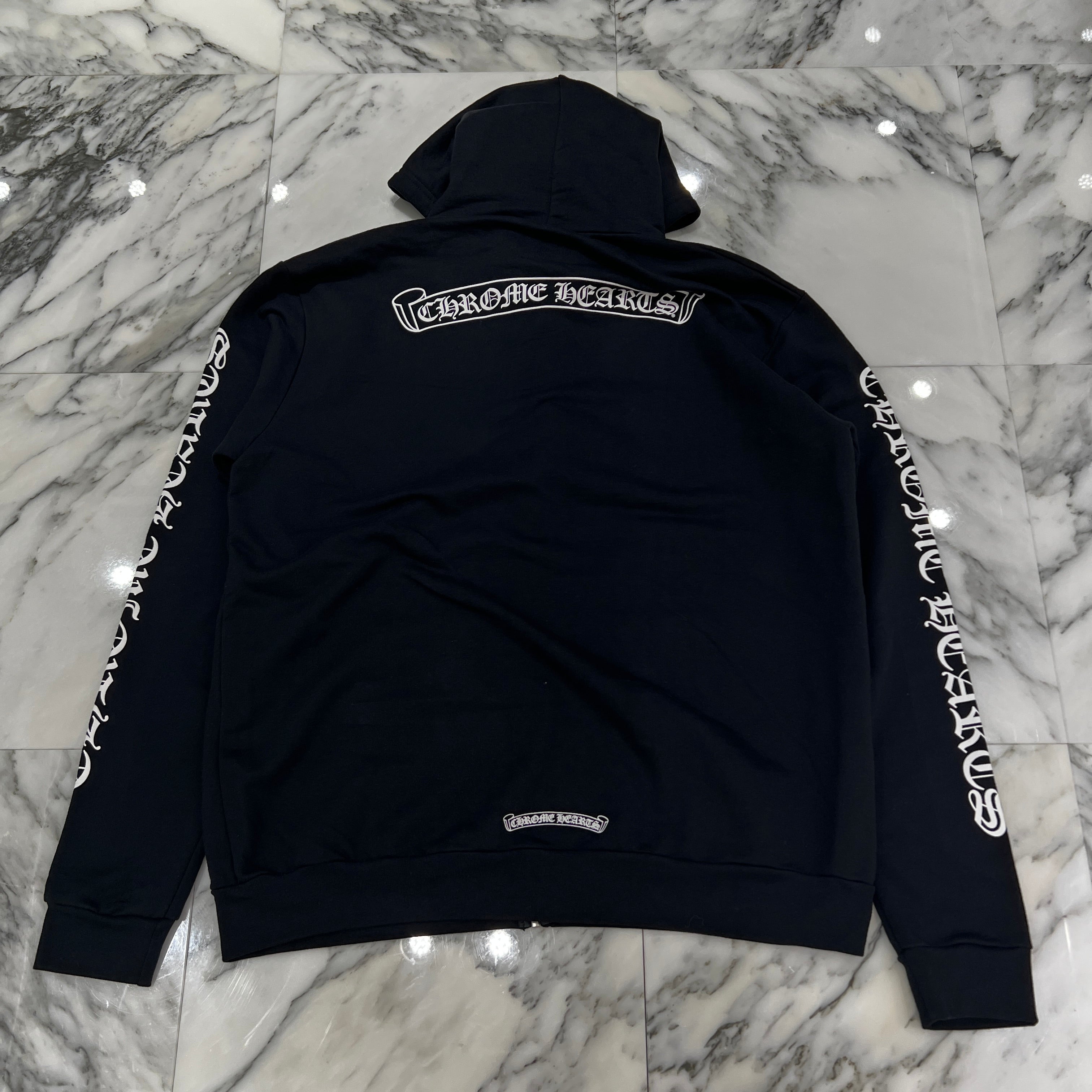 CHROME HEARTS Back Scroll Label Logo Zip Up Hoodie Size XL クロムハーツ バックスクロールラベルロゴジップアップフーディ サイズXL