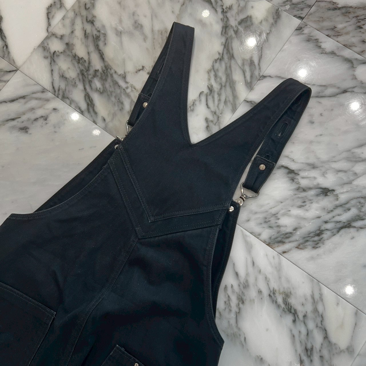 CHROME HEARTS Horseshoe Button Flare Knee Denim OVERALL Size 32 クロムハーツ ホースシューボタン フレアニー デニムオーバーオール サイズ32