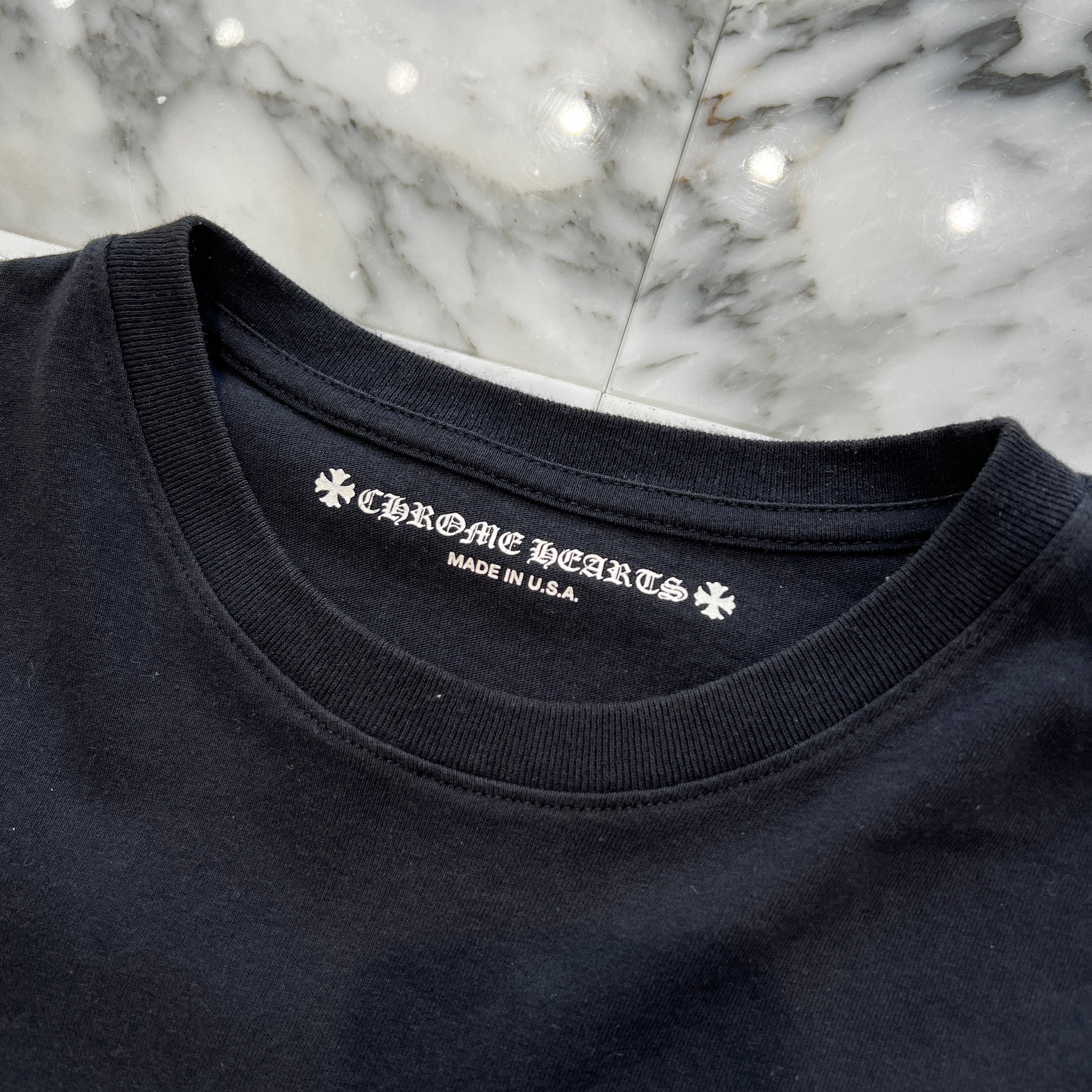 CHROME HEARTS American Flag Back Scroll Logo Label Long Sleeve Tee Size XL クロムハーツ アメリカンフラッグ バックスクロール ロゴラベル ロングスリーブ Tシャツ サイズXL