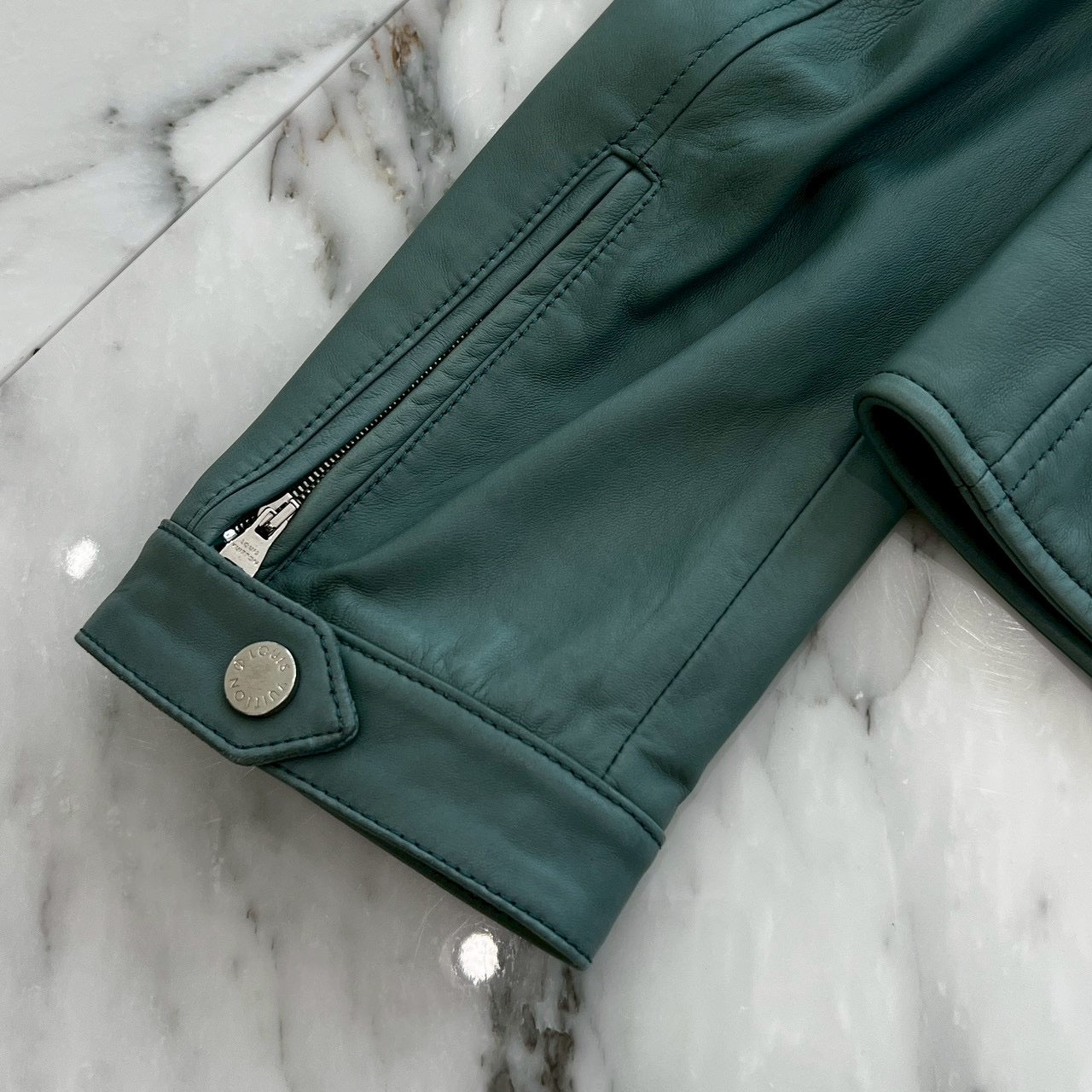 LOUIS VUITTON 2015SS Sheepskin Double Rider Leather Jacket H7L06EKR5 Size 44 ルイヴィトン シープスキン ダブルライダース レザージャケット サイズ44