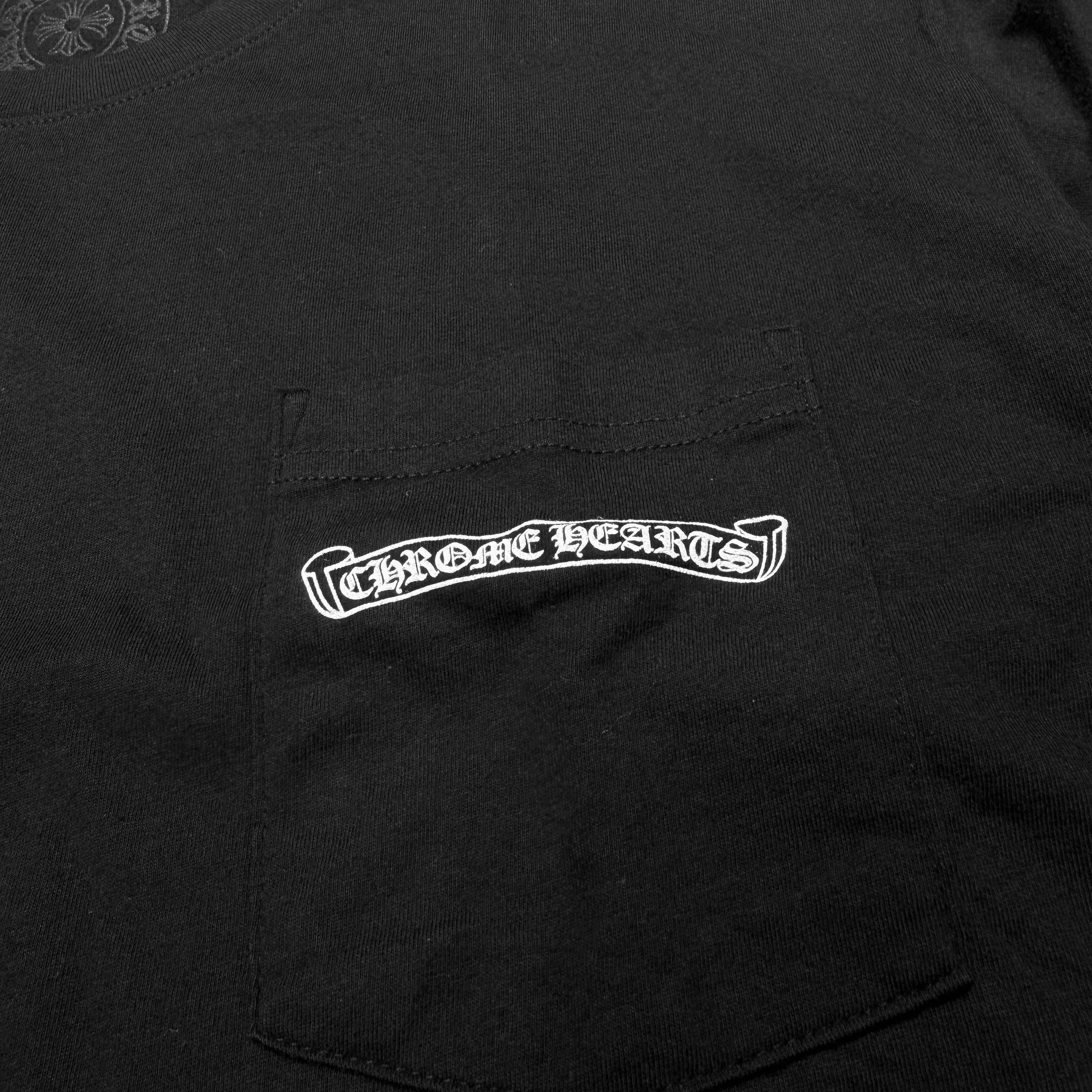 CHROME HEARTS Scroll Label Arm Logo Print Long Sleeve Tee Size XL