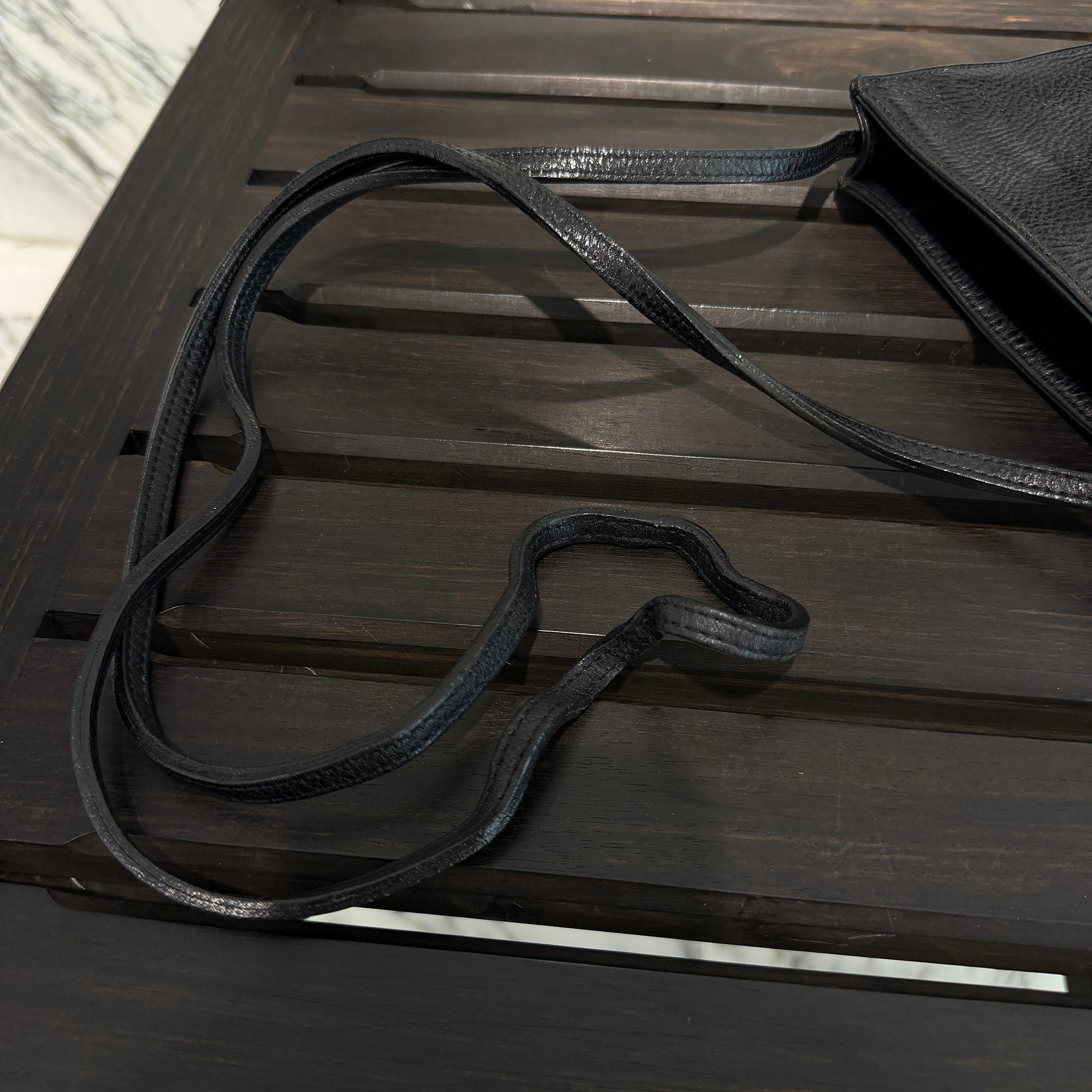 CHROME HEARTS CH Silver Cross Square Pocket Leather Shoulder Bag クロムハーツ CH シルバークロス スクエアポケット レザーショルダーバッグ
