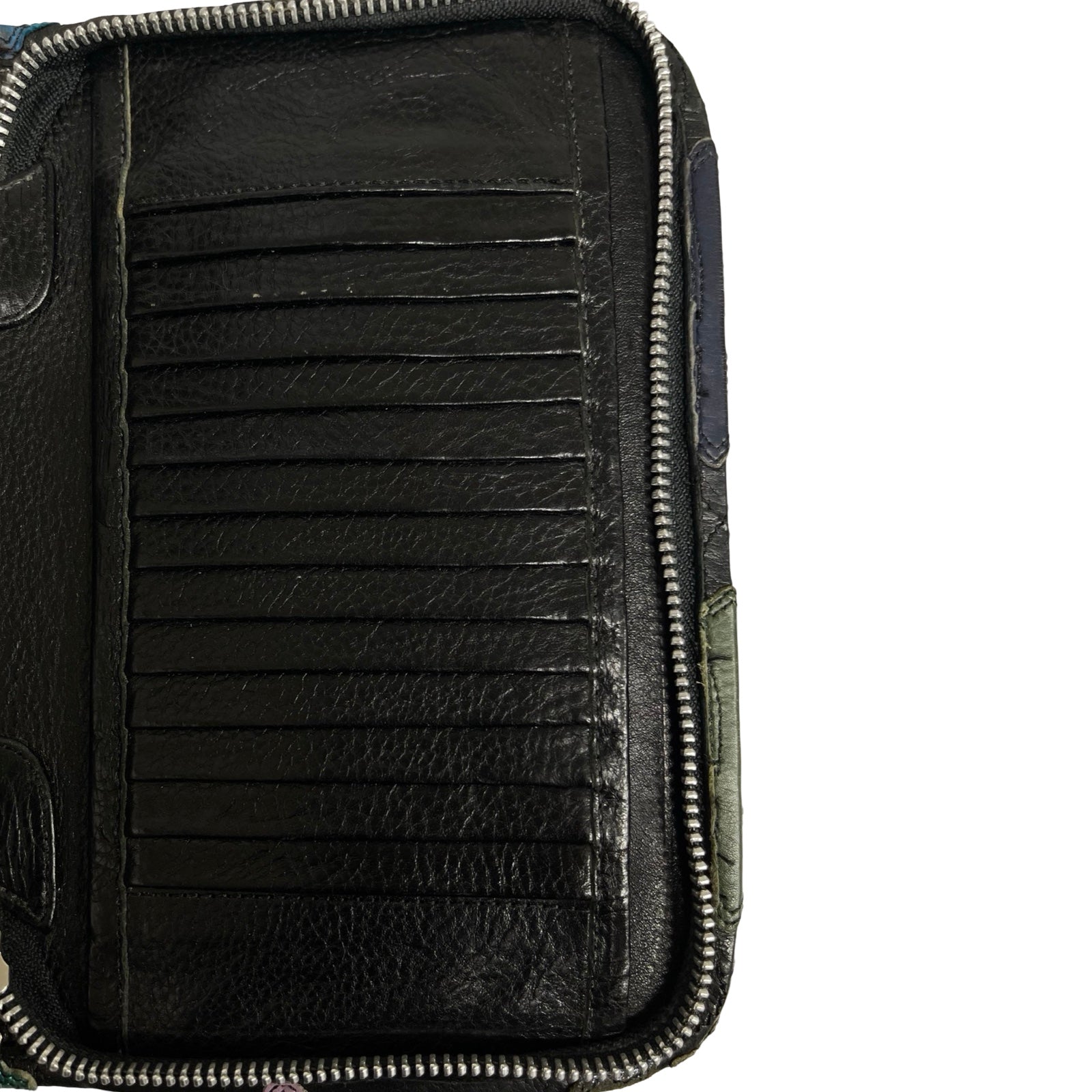 CHROME HEARTS Multi Color Cross Patch Round Zip Organizer