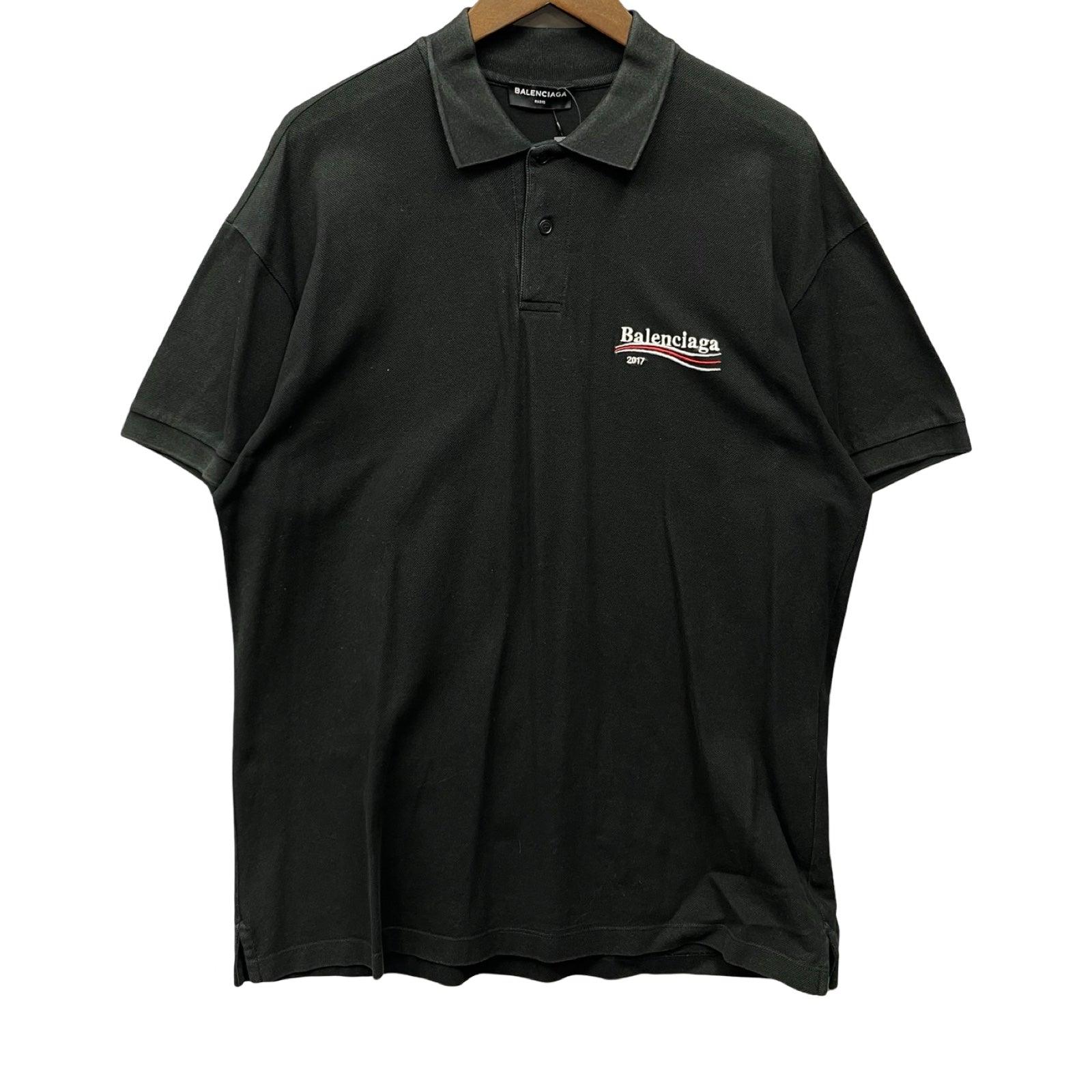 BALENCIAGA 2017AW Campaign Logo Polo Shirt 485844 TWK46 Size S