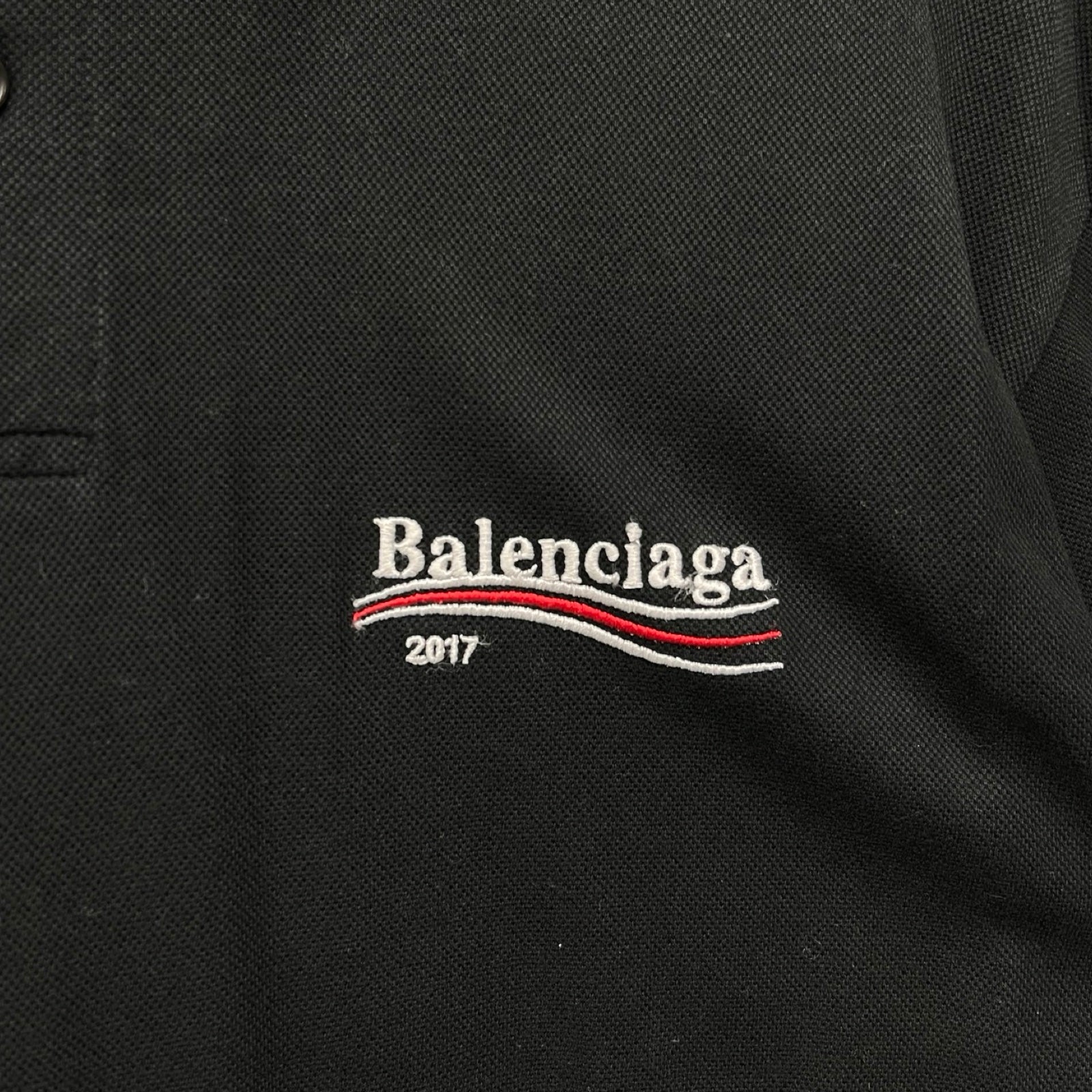 BALENCIAGA 2017AW Campaign Logo Polo Shirt 485844 TWK46 Size S