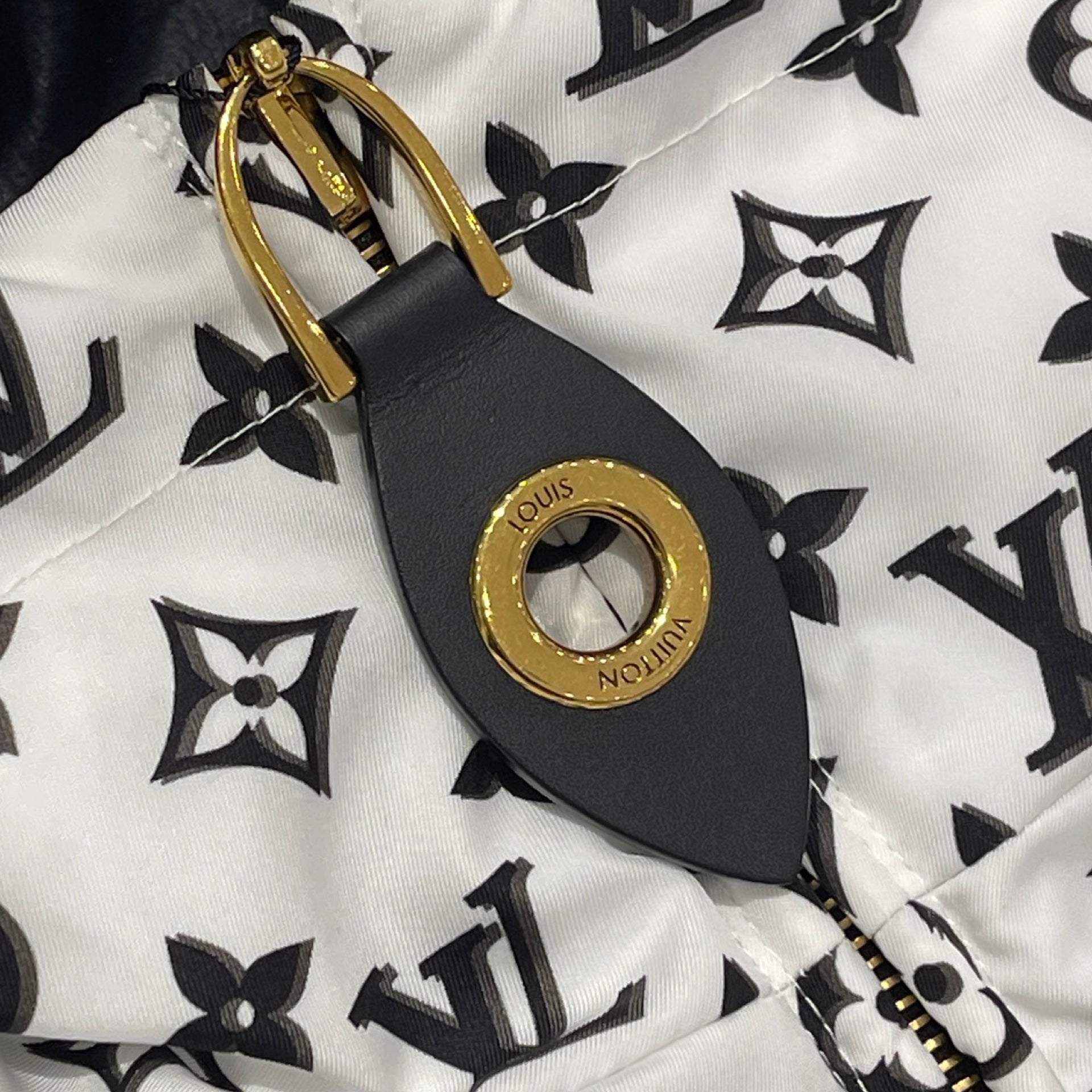 LOUIS VUITTON Reversible Pinstripe Nylon Hooded Jacket 1ABR98 Size 40 ルイヴィトン リバーシブル ピンストライプ ナイロンフードジャケット サイズ40