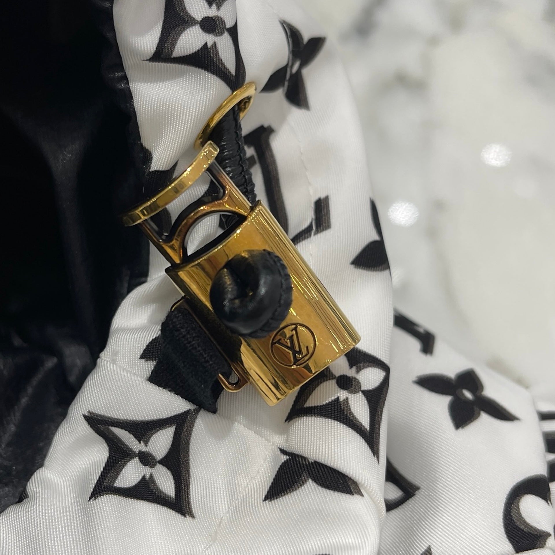 LOUIS VUITTON Reversible Pinstripe Nylon Hooded Jacket 1ABR98 Size 40 ルイヴィトン リバーシブル ピンストライプ ナイロンフードジャケット サイズ40