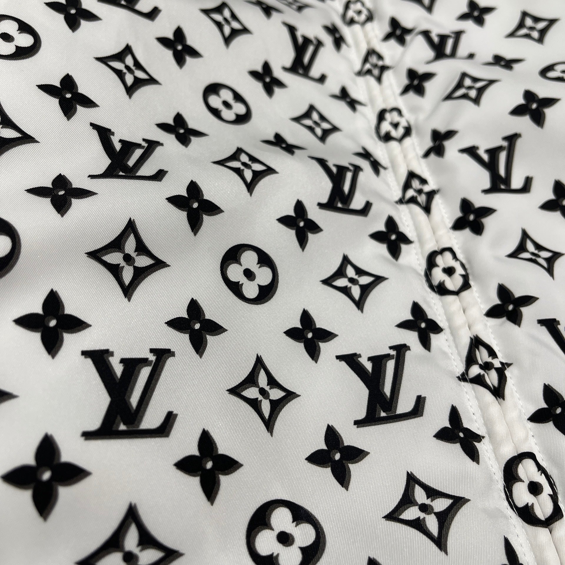 LOUIS VUITTON Reversible Pinstripe Nylon Hooded Jacket 1ABR98 Size 40 ルイヴィトン リバーシブル ピンストライプ ナイロンフードジャケット サイズ40