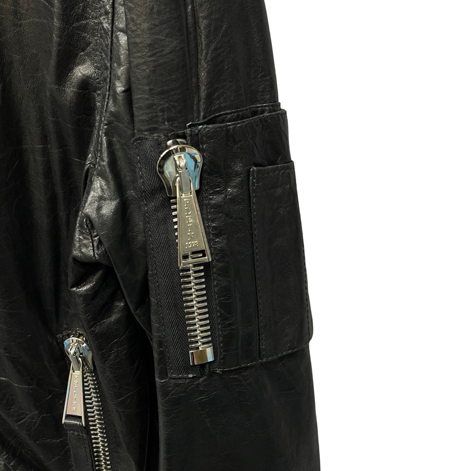 PHILIPP PLEIN Homme Back Skull Print Leather Jacket Size L