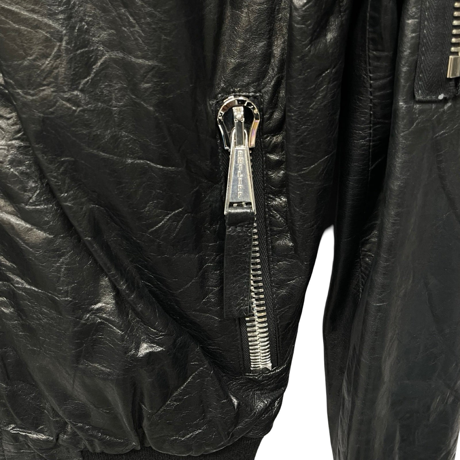 PHILIPP PLEIN Homme Back Skull Print Leather Jacket Size L