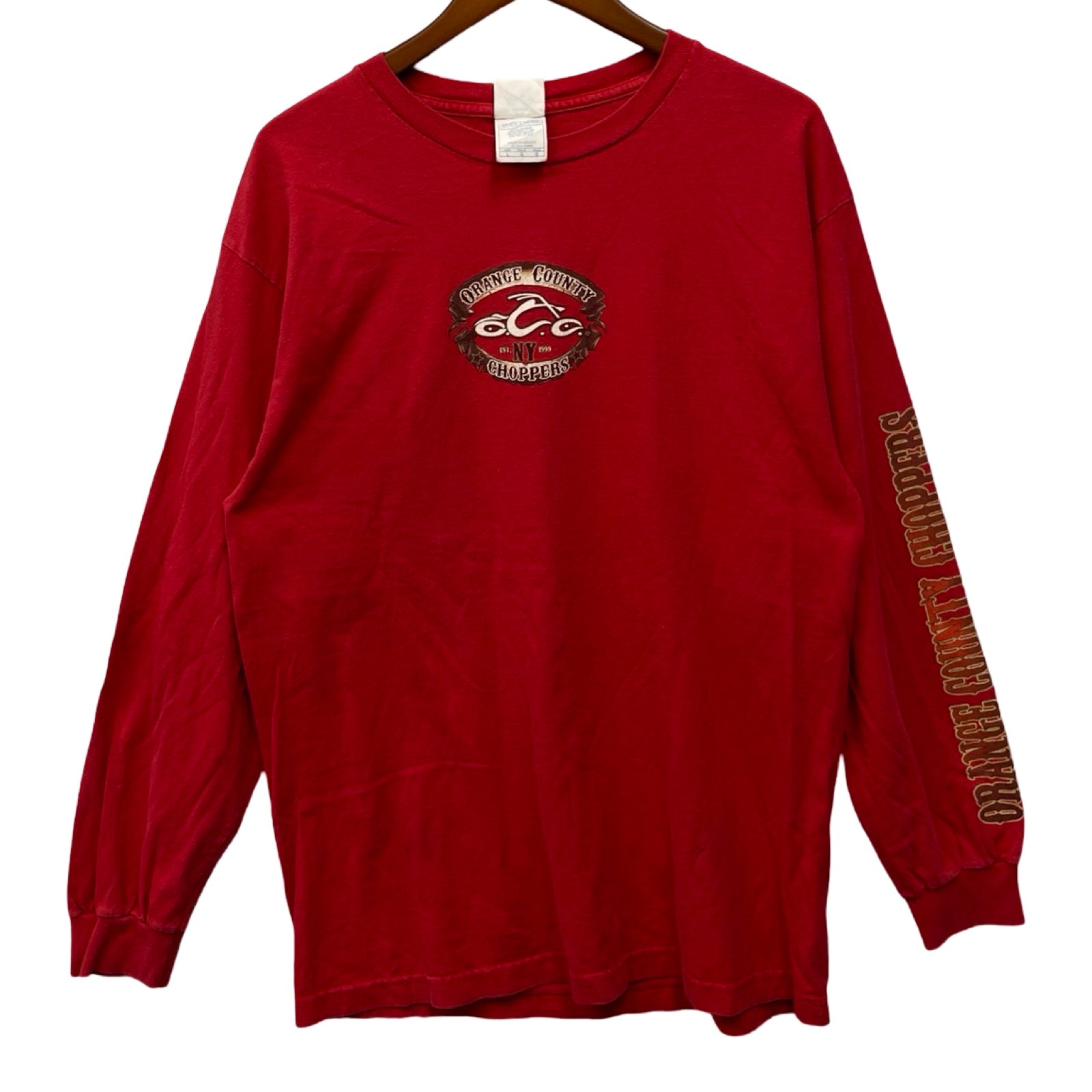 Vintage 90's Harley-Davidson "ORANGE COUNTY" 2 Wheels Forever 1999 L/S Tee Size L