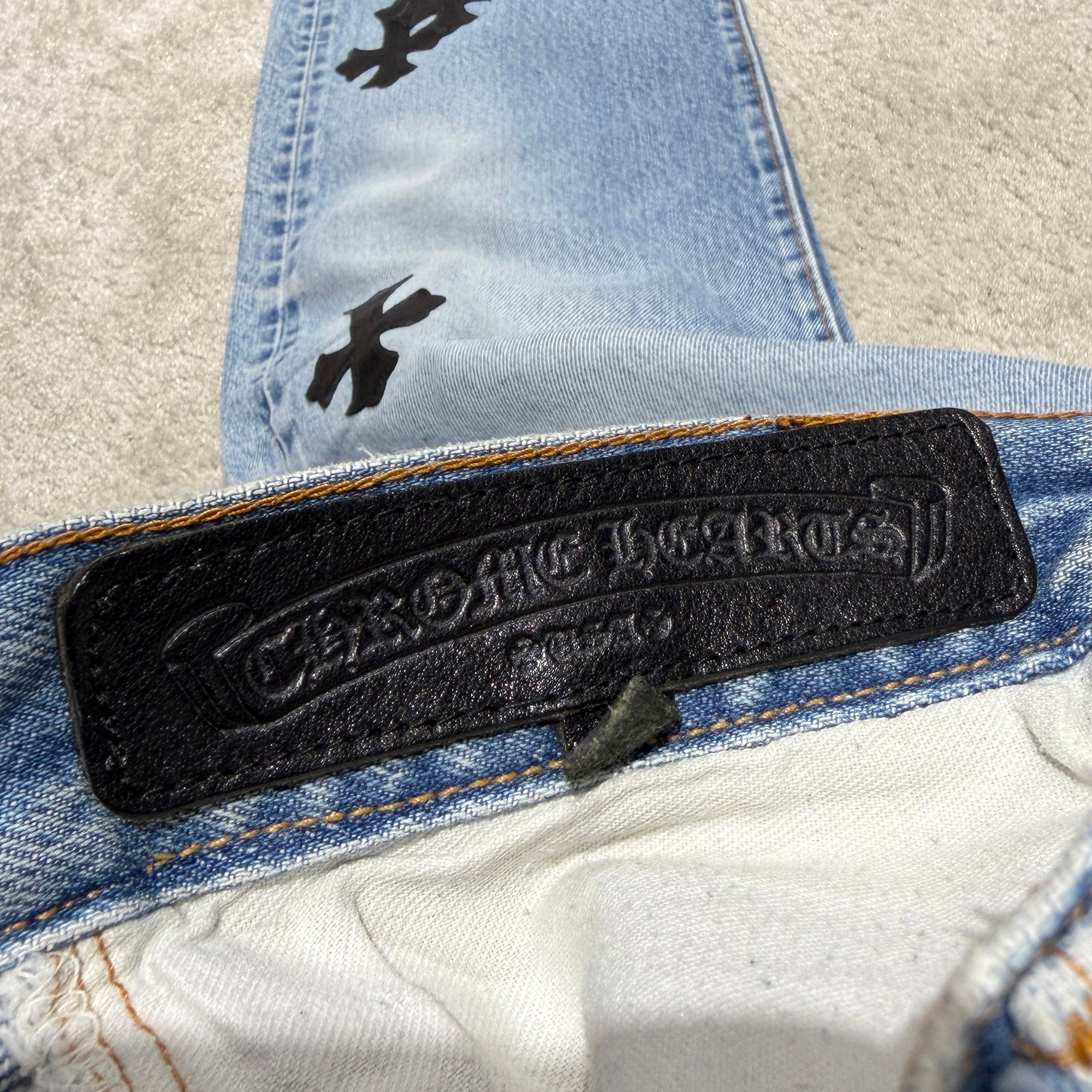 CHROME HEARTS × Levi's 501 VNTG Leather Cross Patch Denim Pants Size 31 クロムハーツ × リーバイス 501 ヴィンテージ レザークロスパッチ デニムパンツ サイズ31