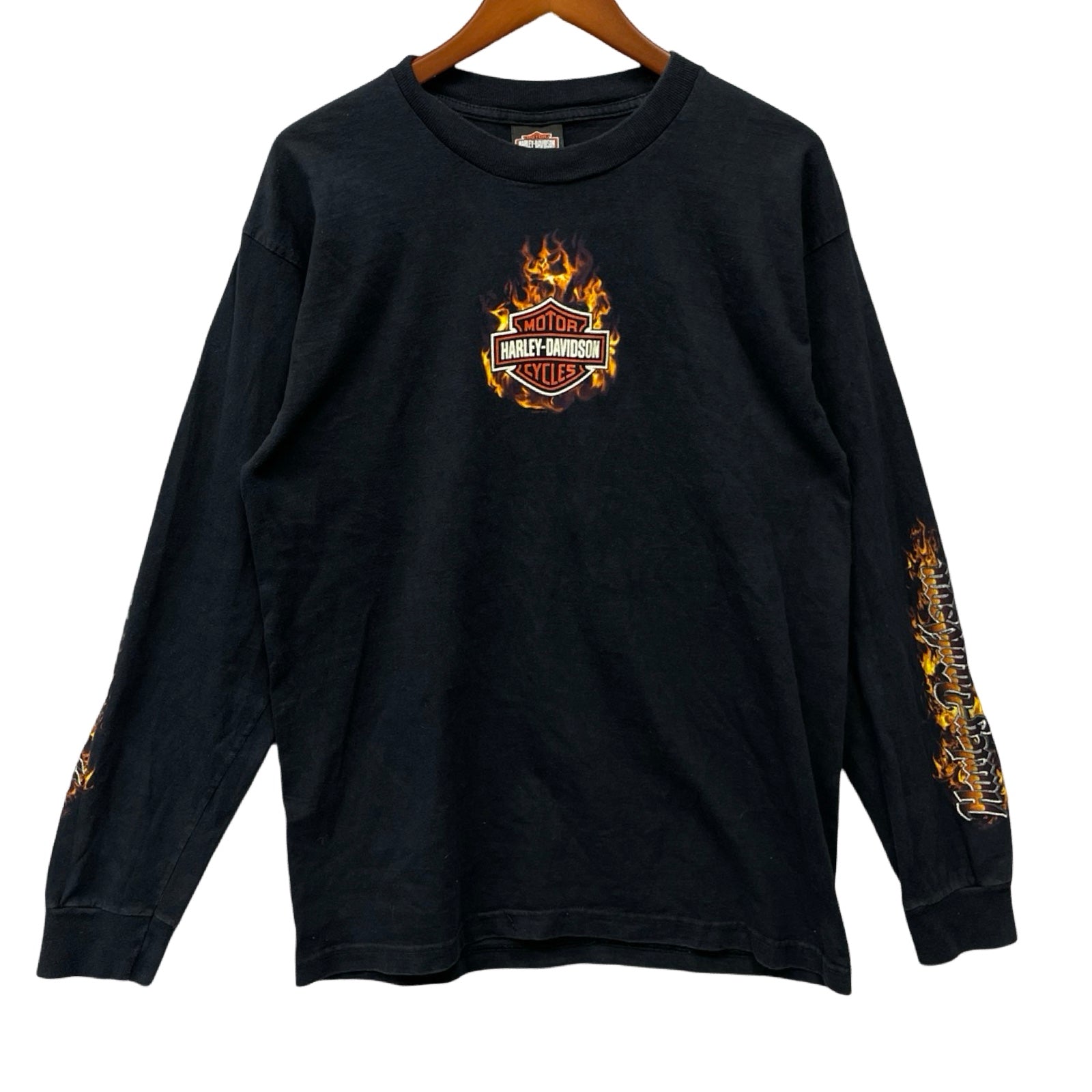 Vintage 00's Harley-Davidson Burning Emblem L/S Tee Size L