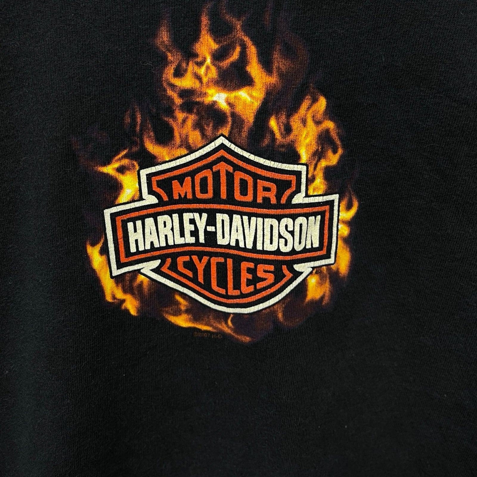 Vintage 00's Harley-Davidson Burning Emblem L/S Tee Size L