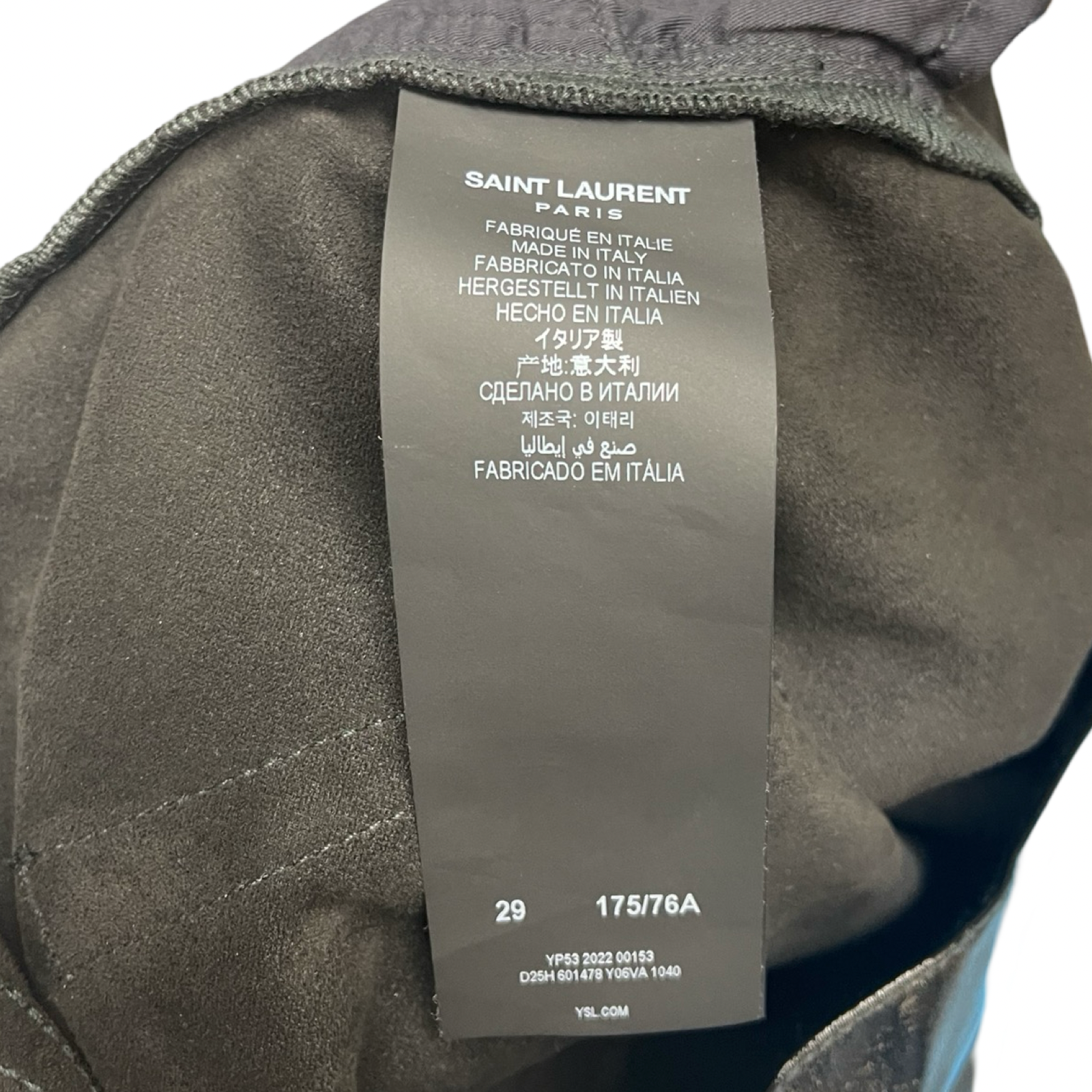 SAINT LAURENT PARIS 2022AW Coating Pants 601478 Y06VA Size 29