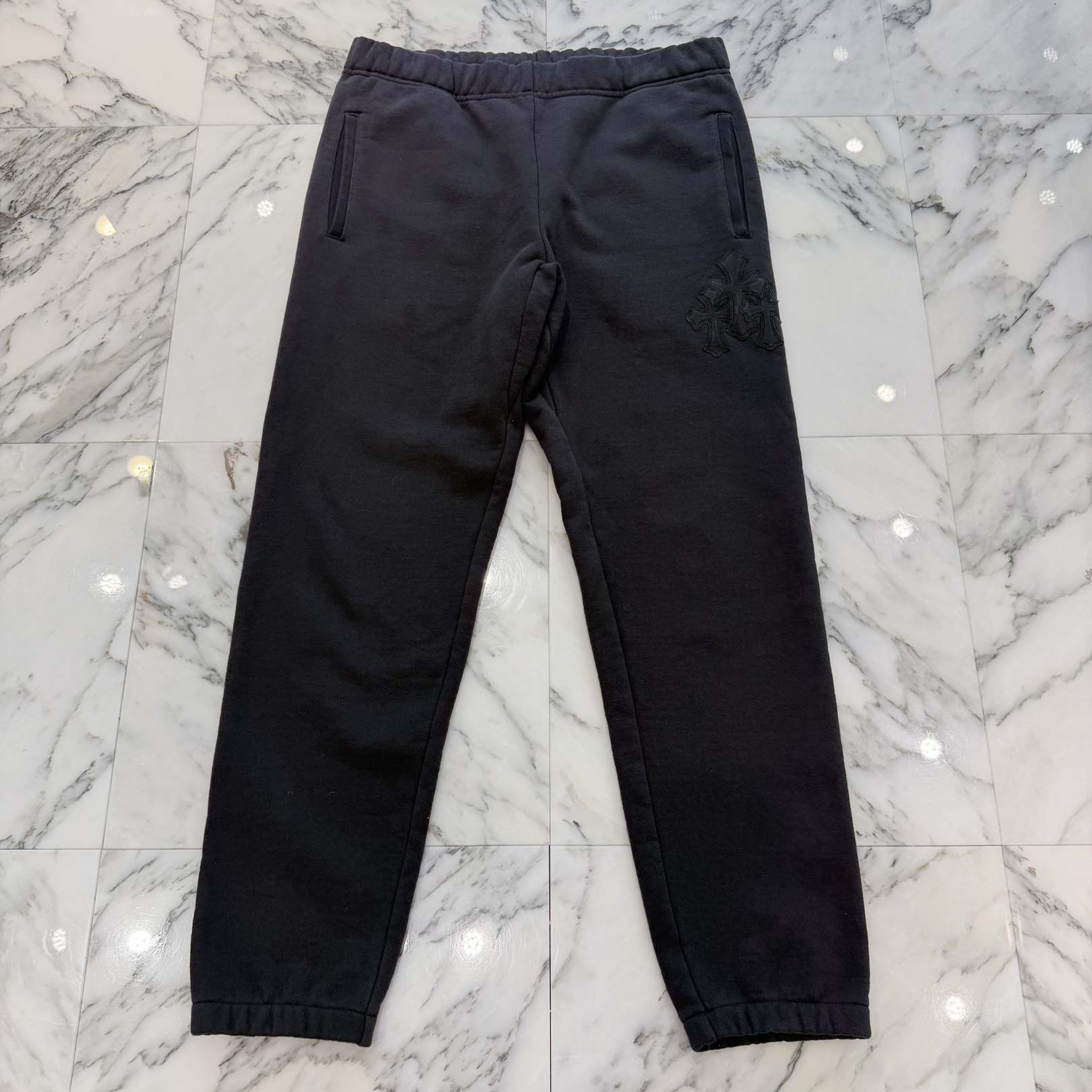 CHROME HEARTS Y NOT 3 Cemetery Cross Leather Patch Sweat Pants Size M クロムハーツ ワイノット 3セメタリークロス レザーパッチ スウェットパンツ サイズM