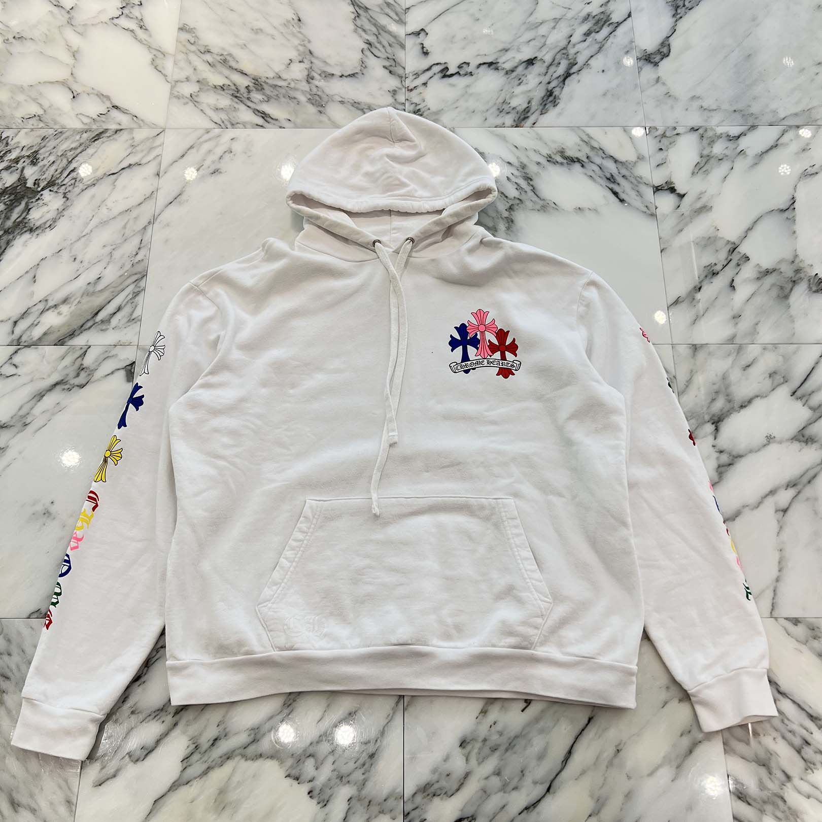 CHROME HEARTS 2022SS MLTCOL CEM CRS Pullover Hoodie Size L クロムハーツ マルチカラー セメタリークロス プルオーバーフーディ サイズL