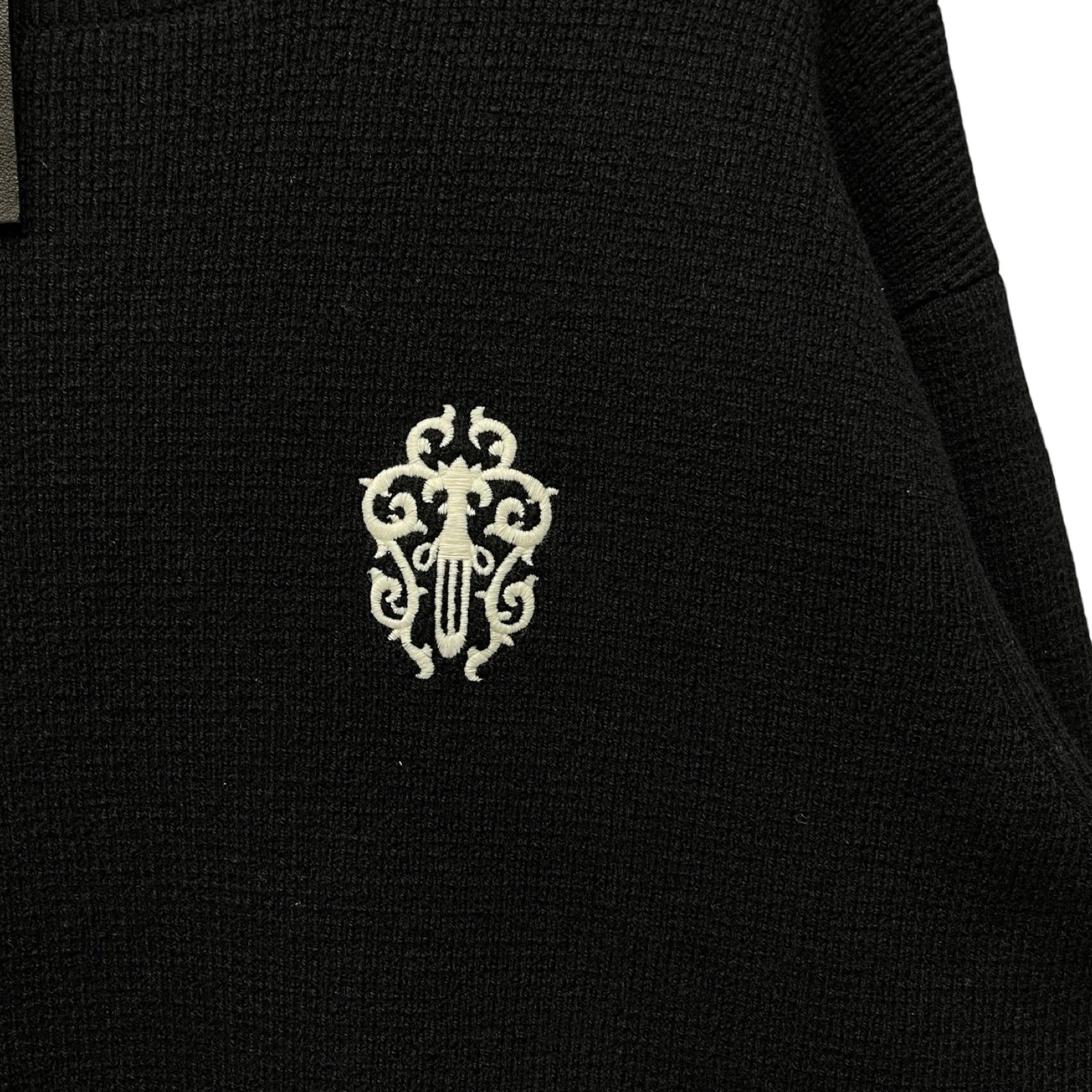 CHROME HEARTS YNOT Vine Dagger Embroidery Cashmere Sweater Size M