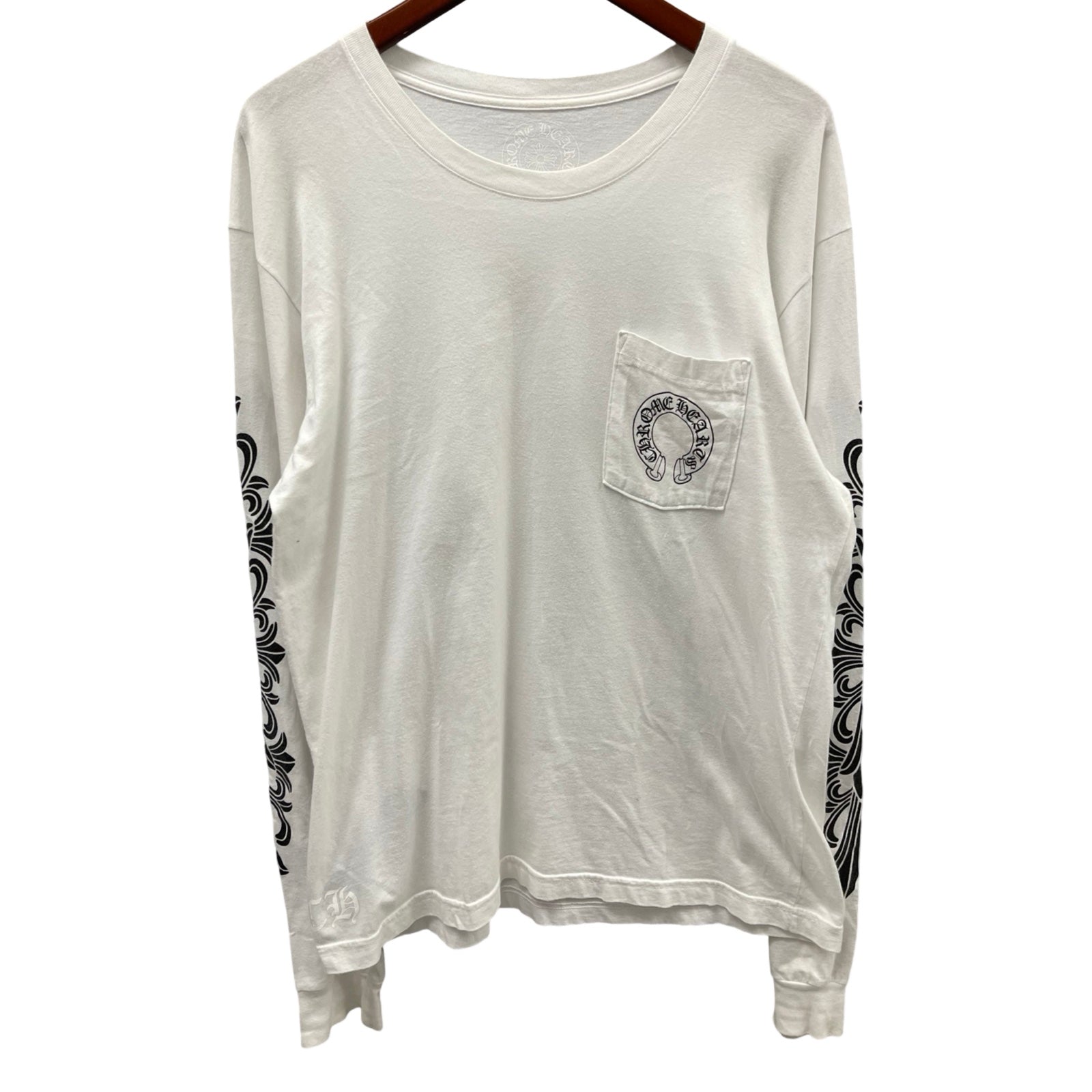 CHROME HEARTS Floral Cross Horseshoe L/S Tee Size L