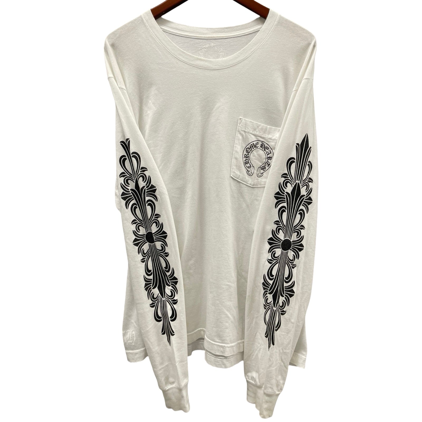 CHROME HEARTS Floral Cross Horseshoe L/S Tee Size L