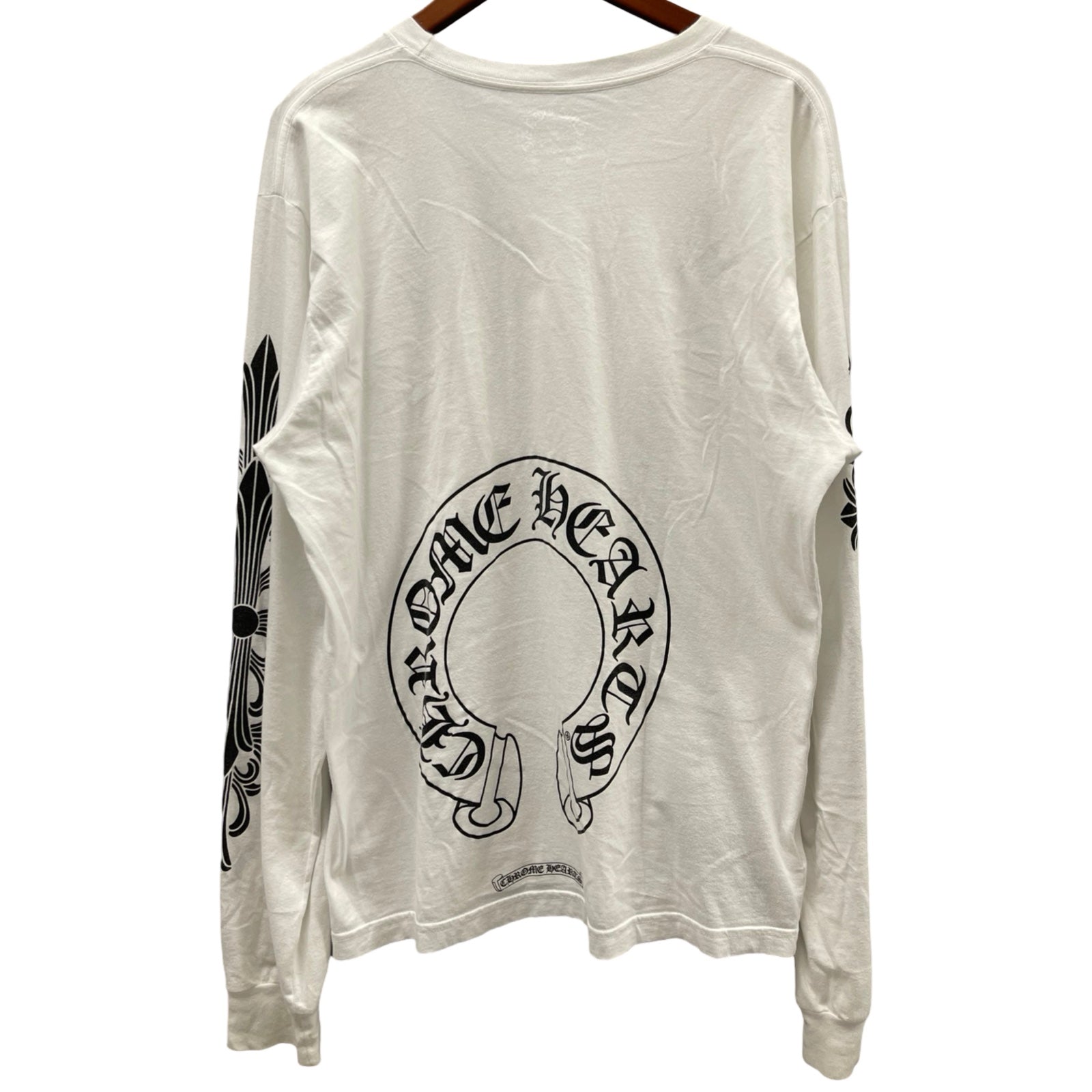 CHROME HEARTS Floral Cross Horseshoe L/S Tee Size L