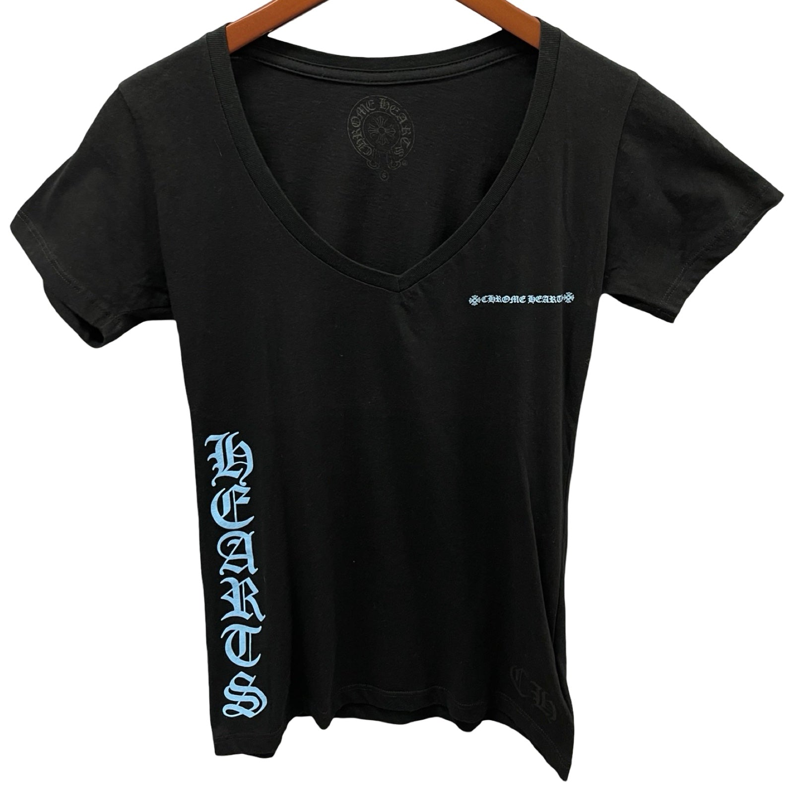 CHROME HEARTS Ladies Blue Logo Tee