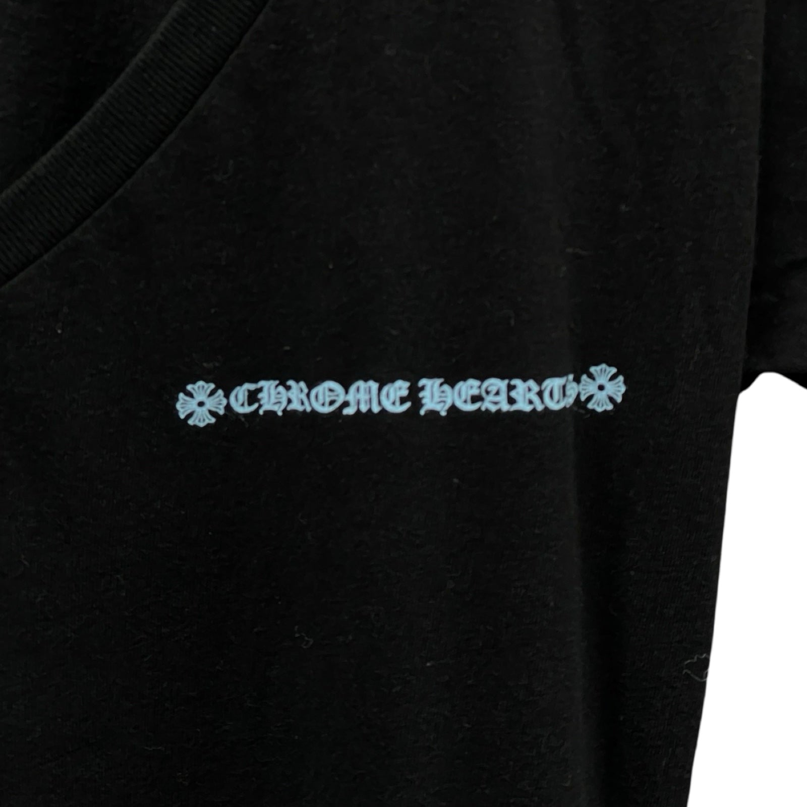 CHROME HEARTS Ladies Blue Logo Tee