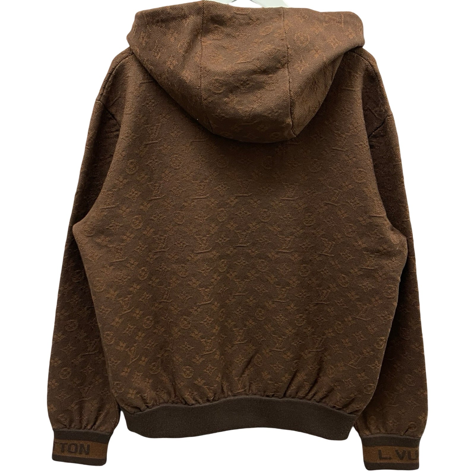 LOUIS VUITTON 2022AW Monogram Jacquard Wool Pullover Hoodie Size L