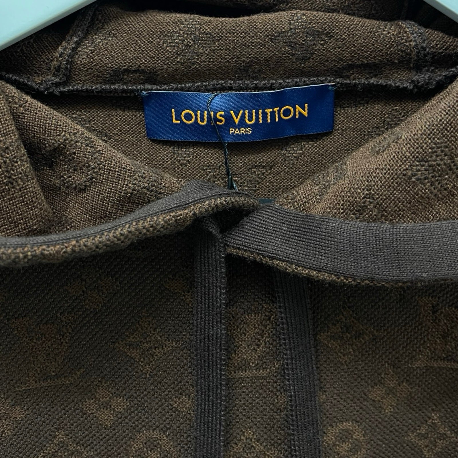 LOUIS VUITTON 2022AW Monogram Jacquard Wool Pullover Hoodie Size L