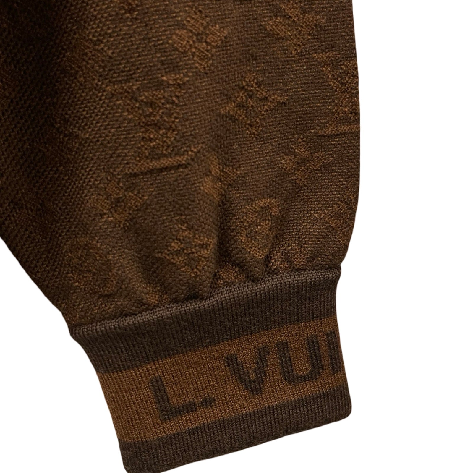 LOUIS VUITTON 2022AW Monogram Jacquard Wool Pullover Hoodie Size L