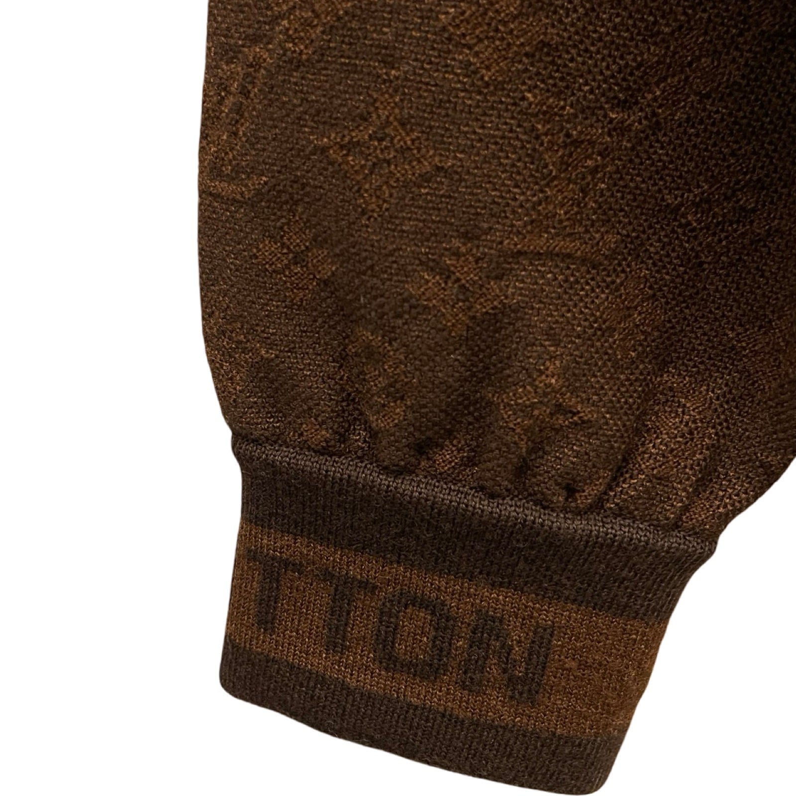 LOUIS VUITTON 2022AW Monogram Jacquard Wool Pullover Hoodie Size L