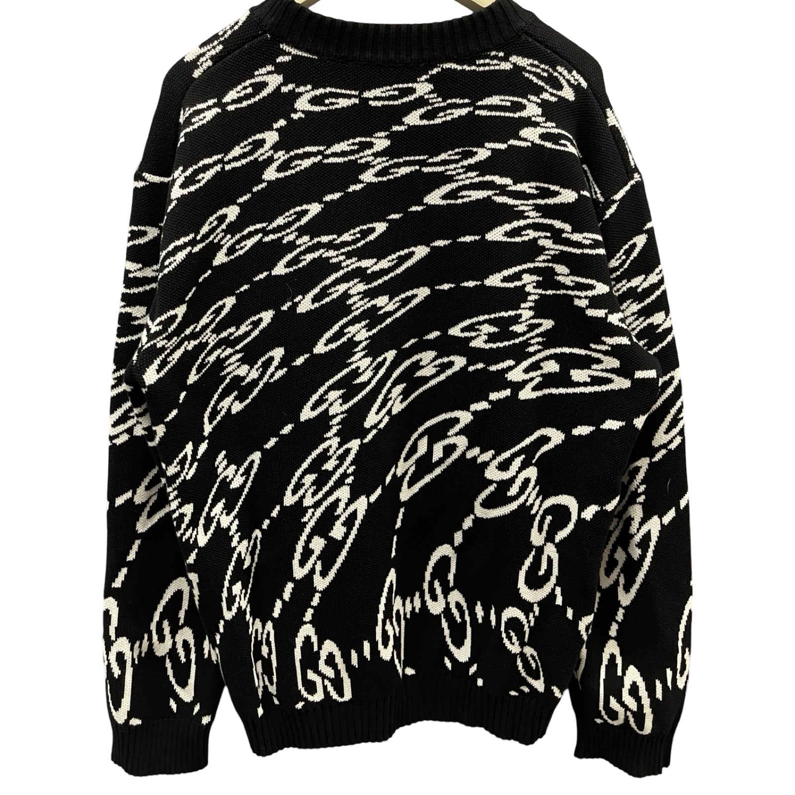 GUCCI 2024SS Wavy GG Cotton-Piqué Jacquard Sweater 780637 XKDZF Size XL