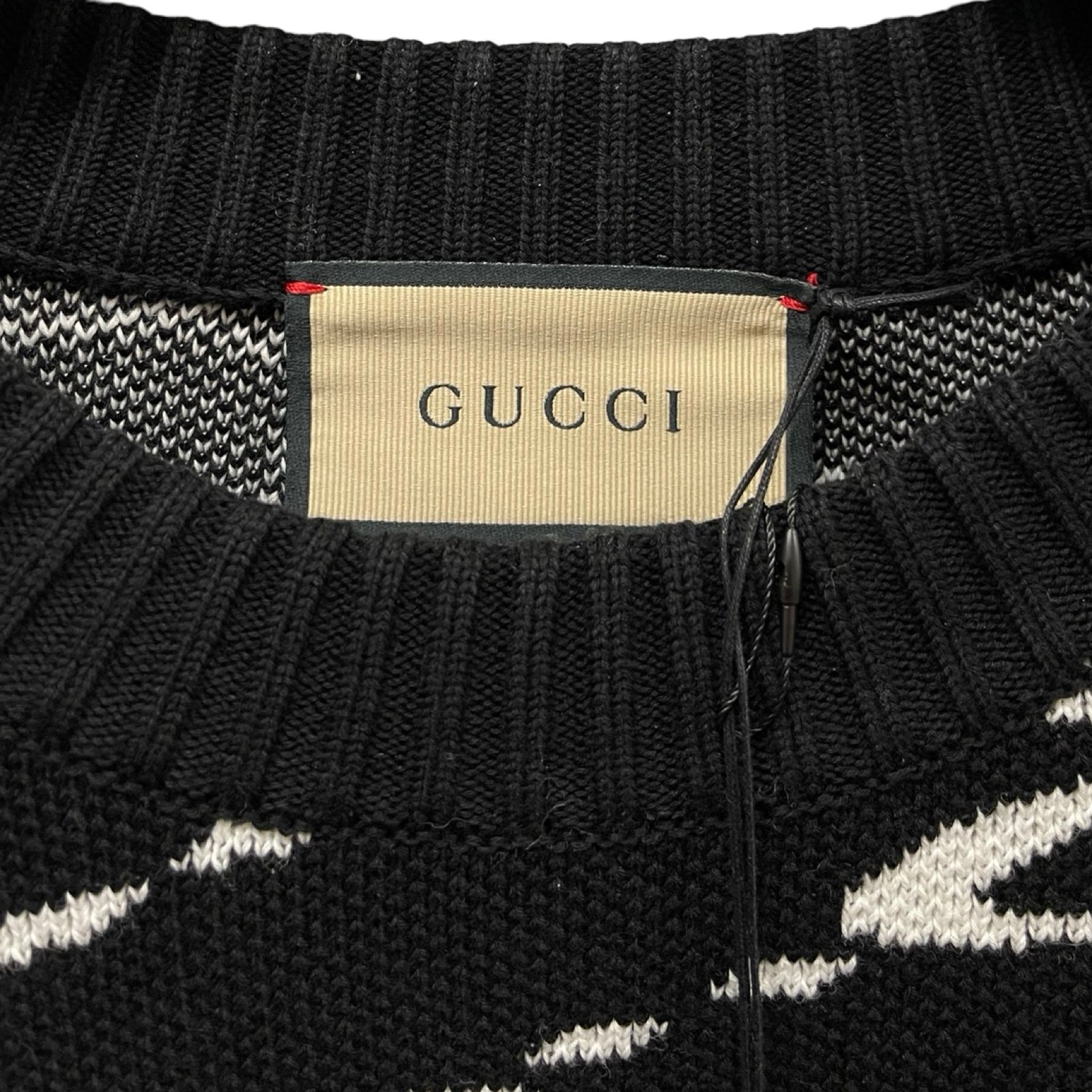 GUCCI 2024SS Wavy GG Cotton-Piqué Jacquard Sweater 780637 XKDZF Size XL