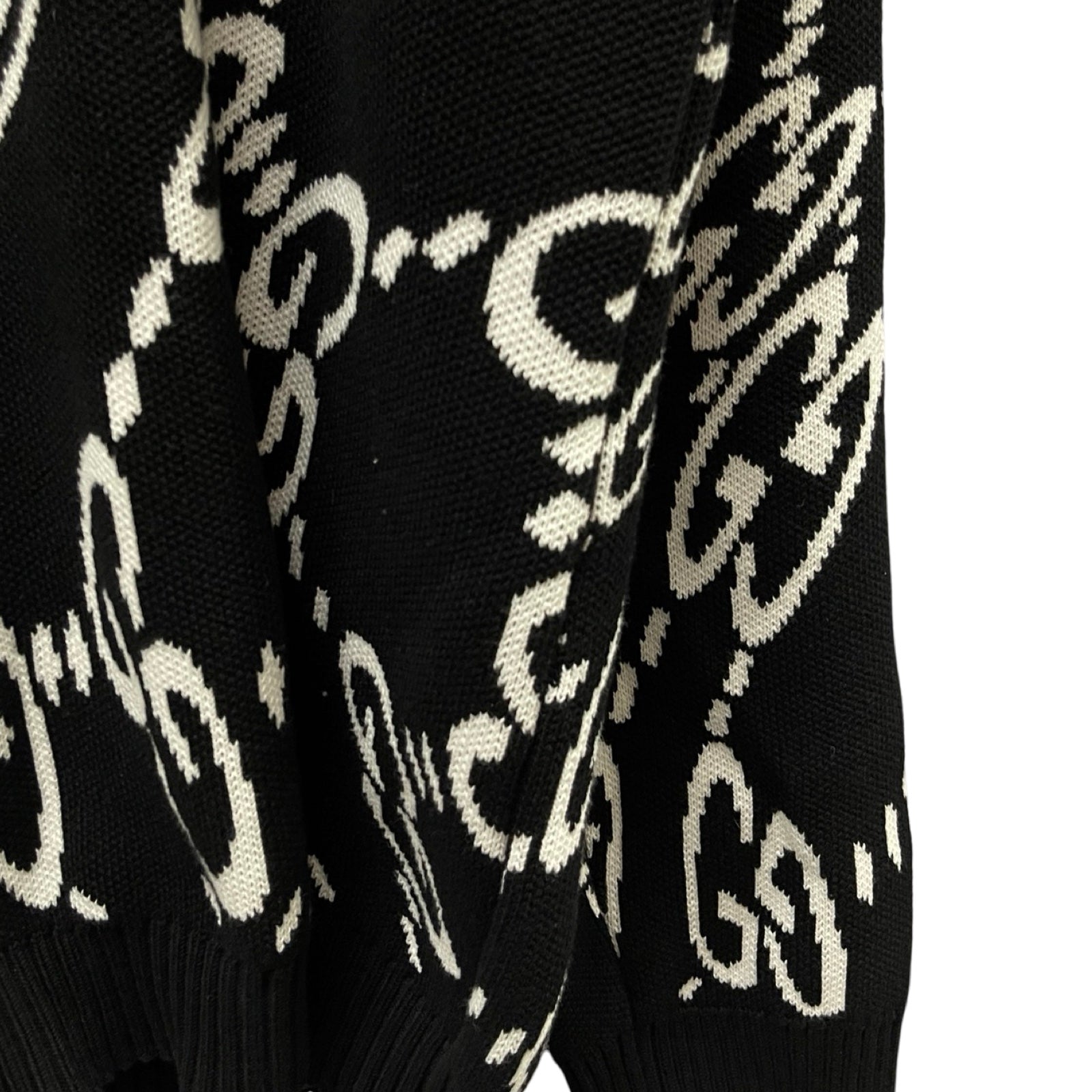 GUCCI 2024SS Wavy GG Cotton-Piqué Jacquard Sweater 780637 XKDZF Size XL