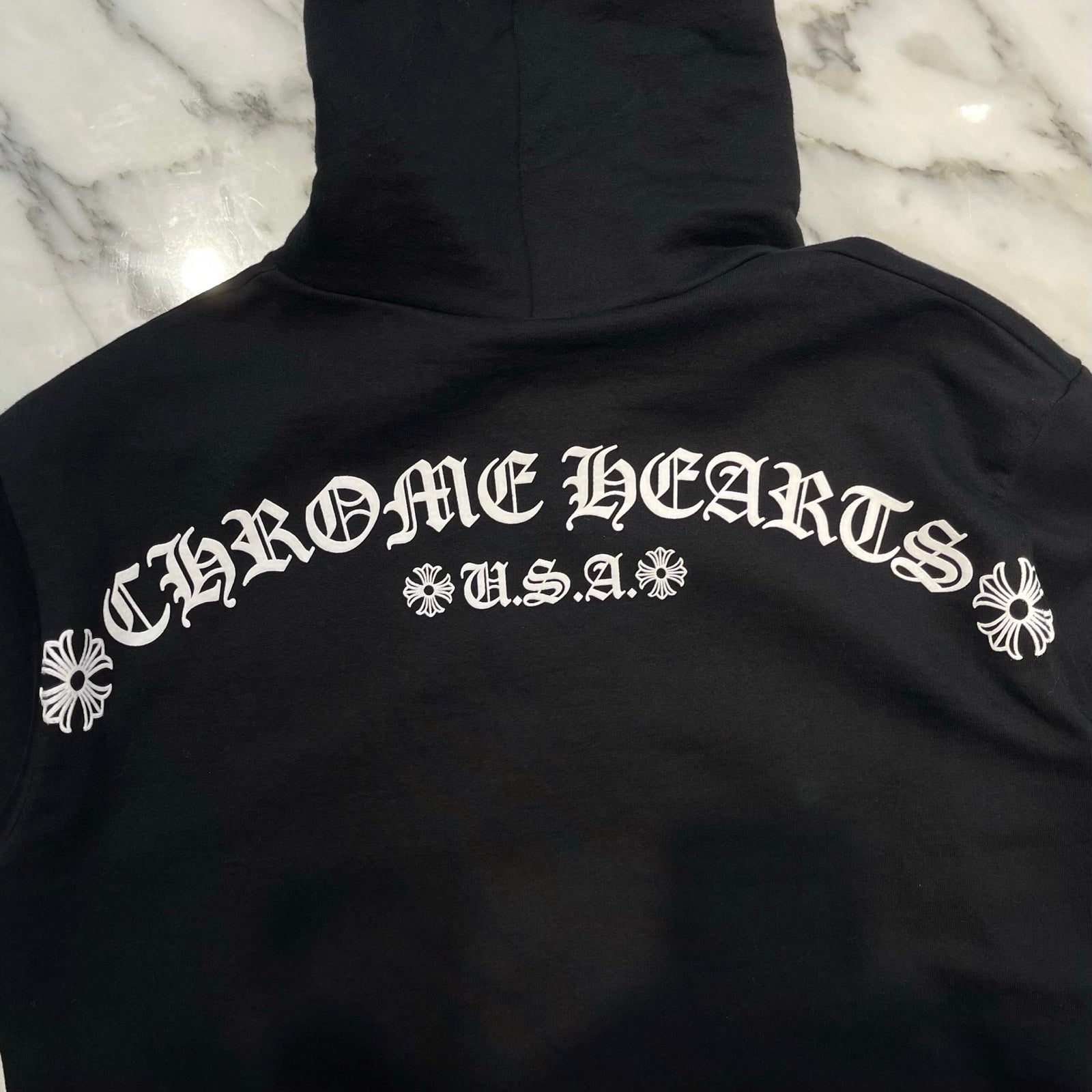 【一点特価】CHROME HEARTS Back Arch USA Logo Zip Up Hoodie Size L クロムハーツ バックアーチ USAロゴ ジップアップフーディーサイズL
