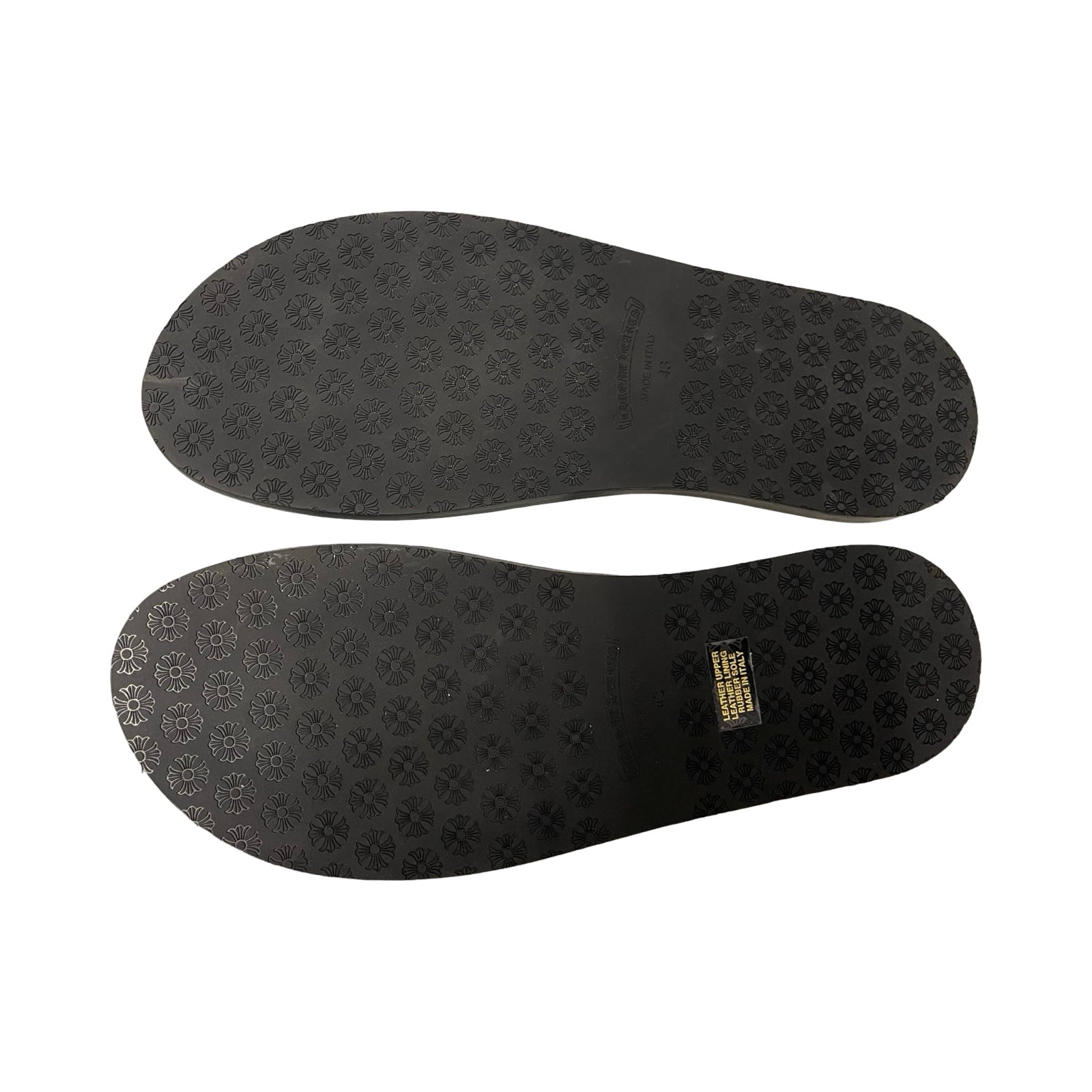 CHROME HEARTS Leather Cross Patch Sandals Size 43