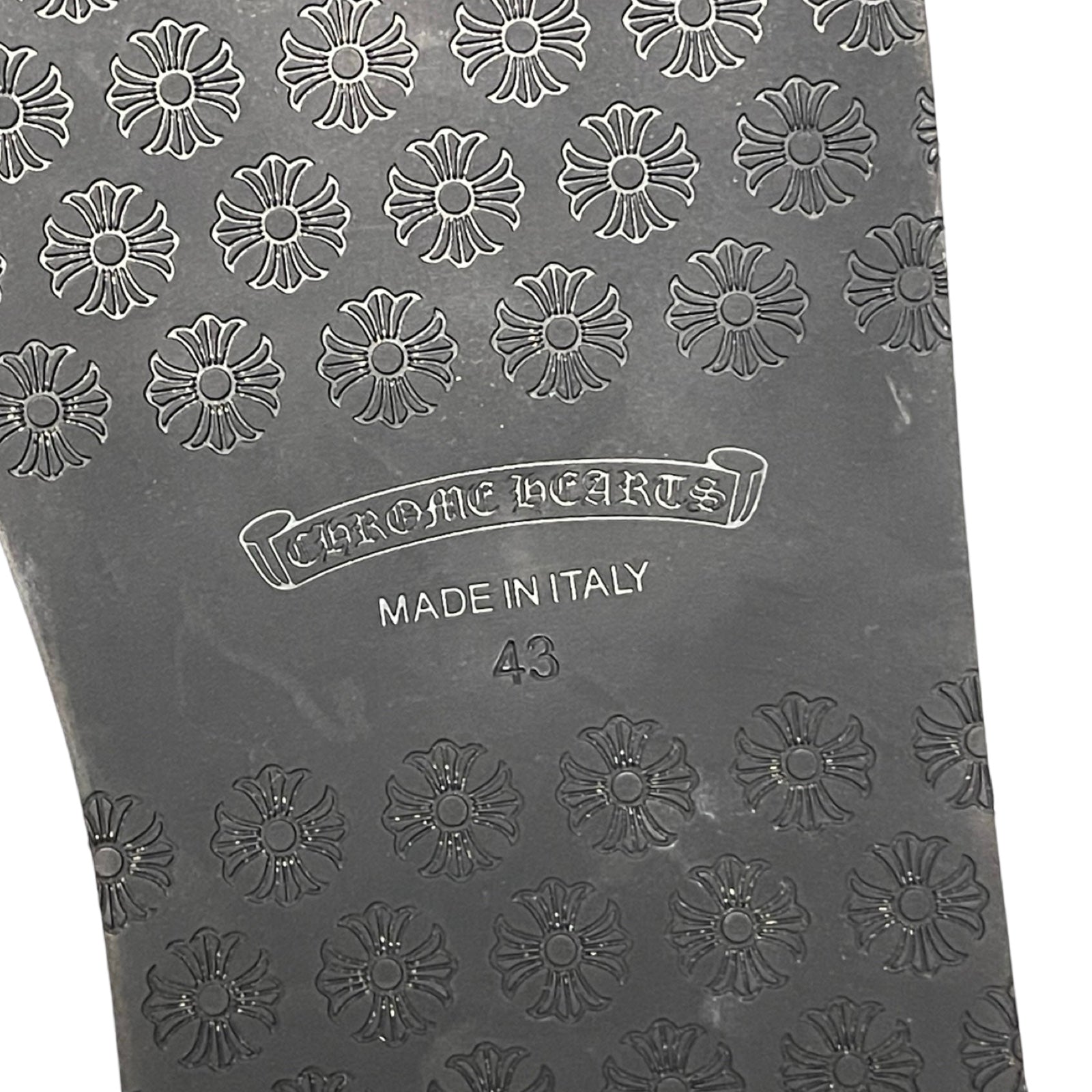 CHROME HEARTS Leather Cross Patch Sandals Size 43