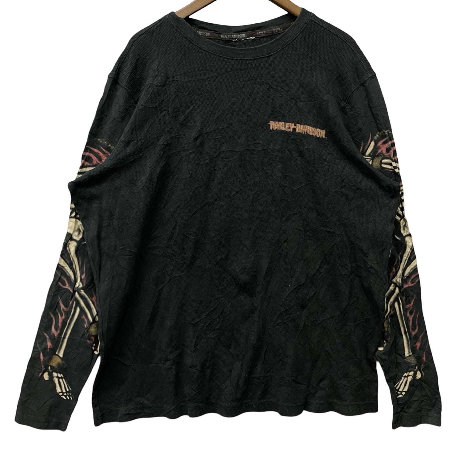 Vintage 00's Harley-Davidson Motorcycle Skull Thermal L/S Tee