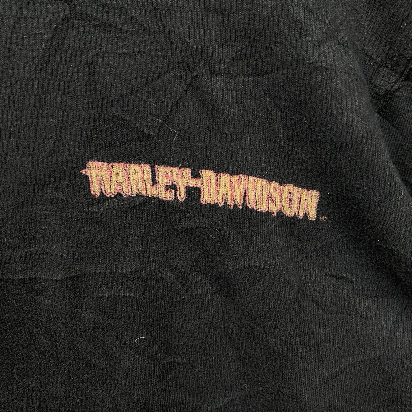 Vintage 00's Harley-Davidson Motorcycle Skull Thermal L/S Tee