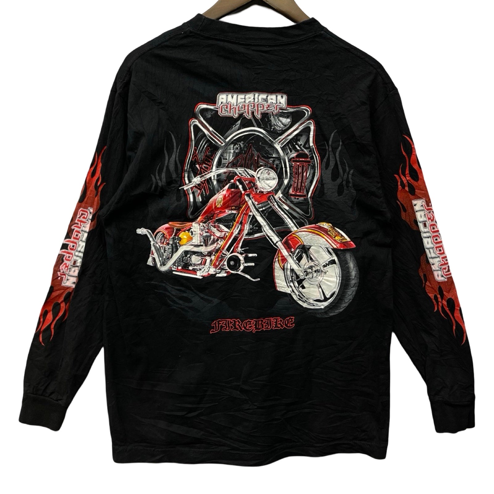 Vintage 00’s AMERICAN CHOPPER Flame Bike L/S Tee