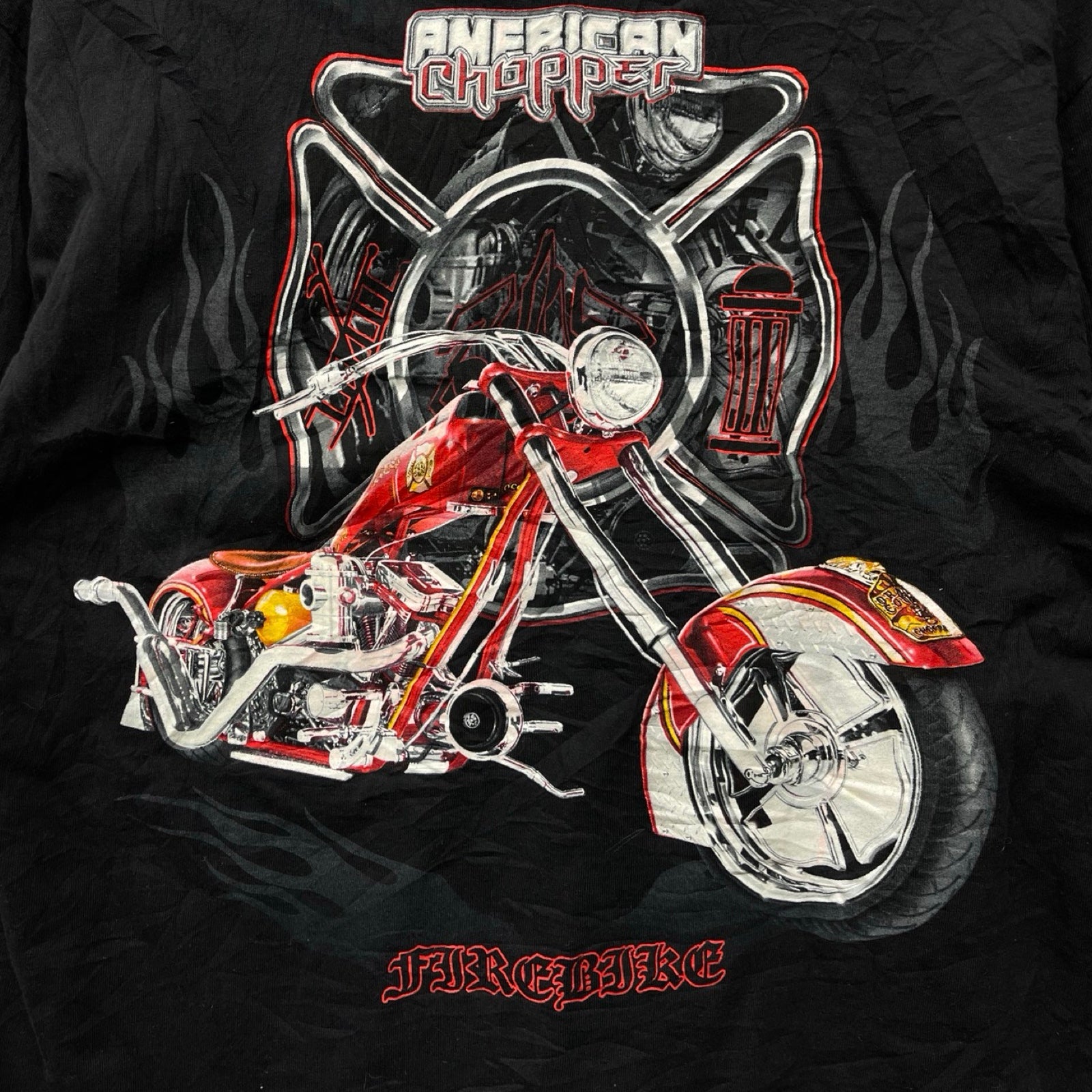 Vintage 00’s AMERICAN CHOPPER Flame Bike L/S Tee