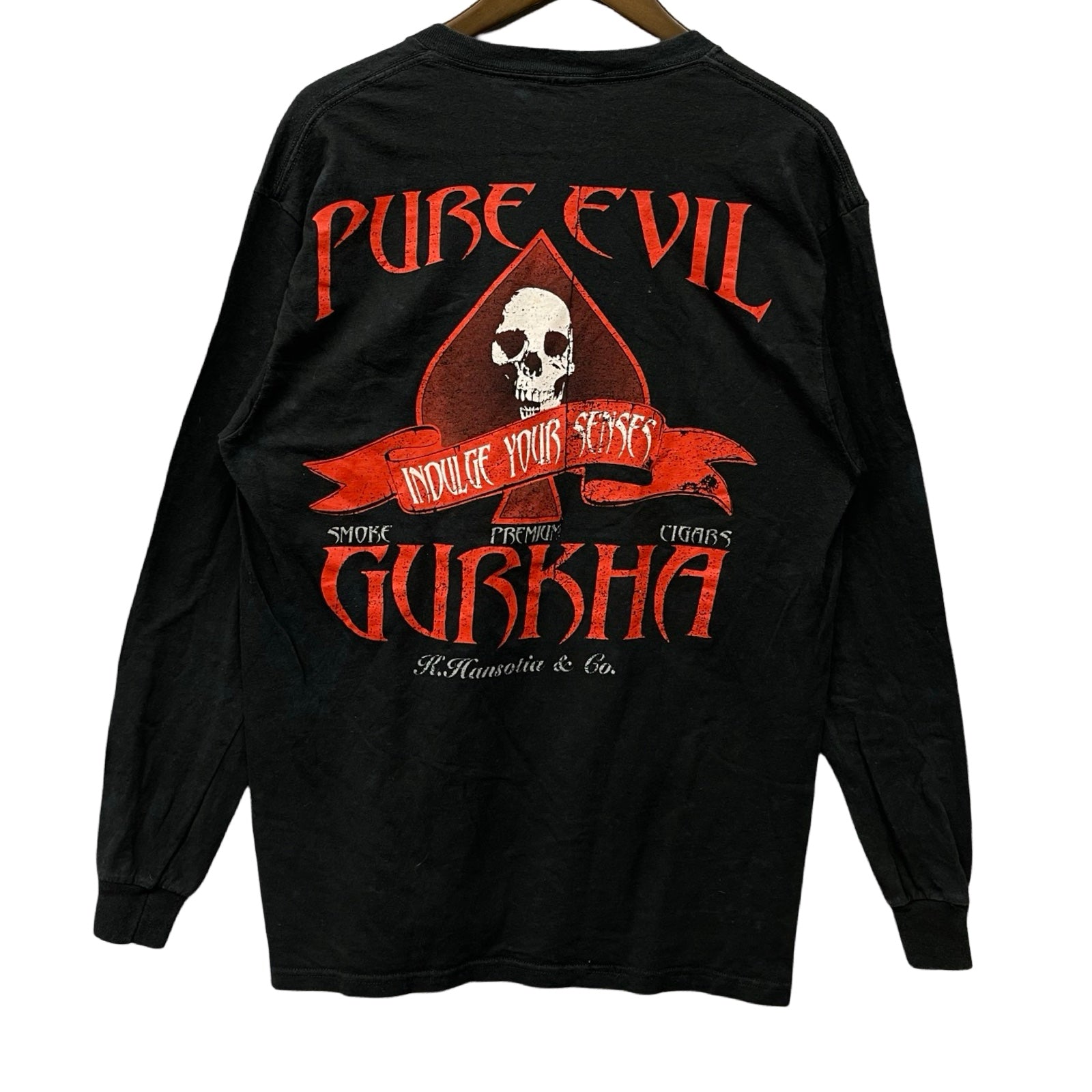 Vintage 90’s WORLD'S FINEST CIGARS GURKHA "Gurka Pure Evil" L/S Tee Size L
