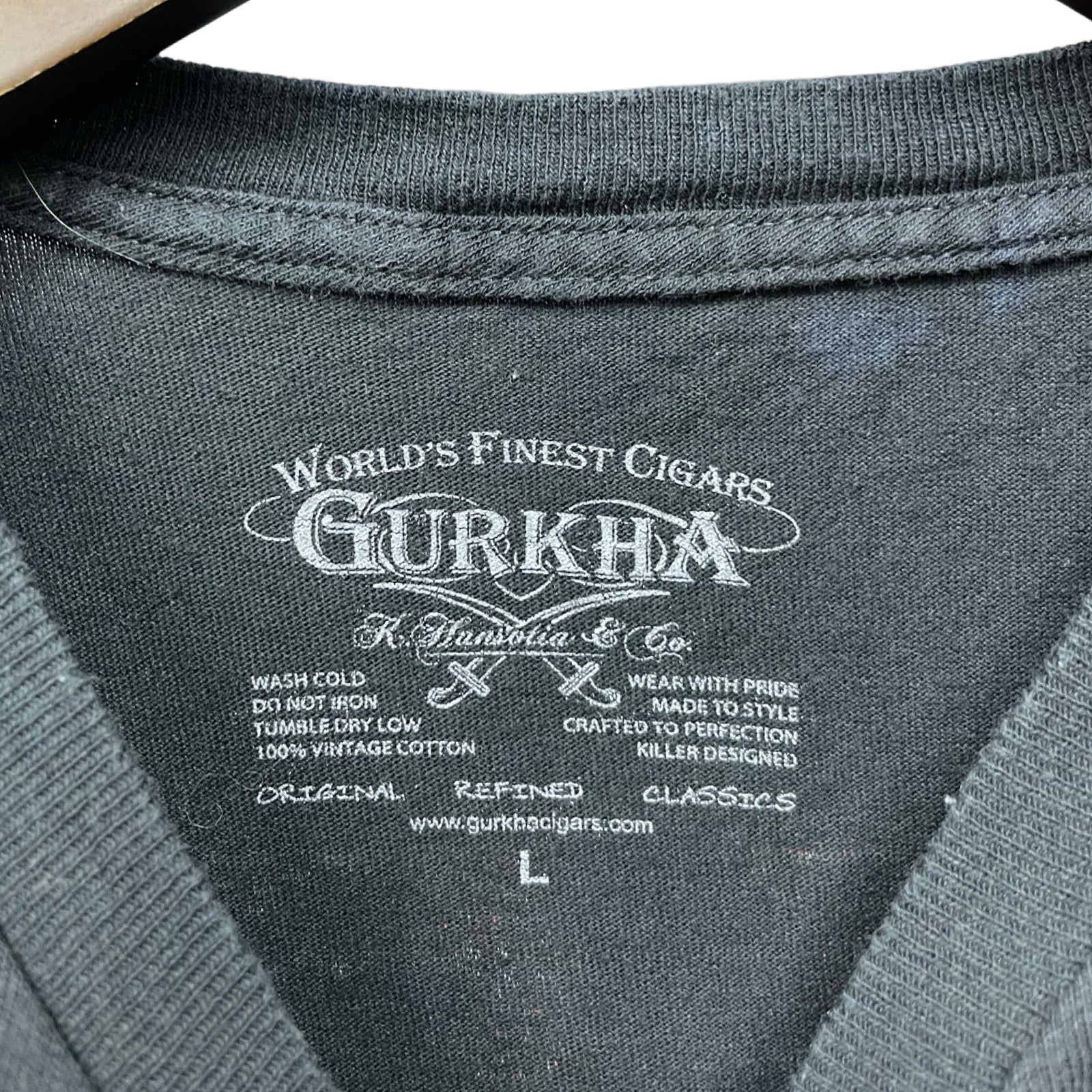 Vintage 90’s WORLD'S FINEST CIGARS GURKHA "Gurka Pure Evil" L/S Tee Size L