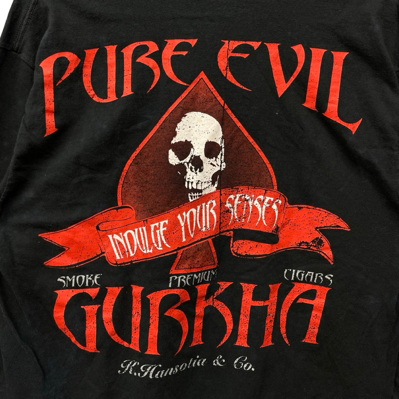 Vintage 90’s WORLD'S FINEST CIGARS GURKHA "Gurka Pure Evil" L/S Tee Size L
