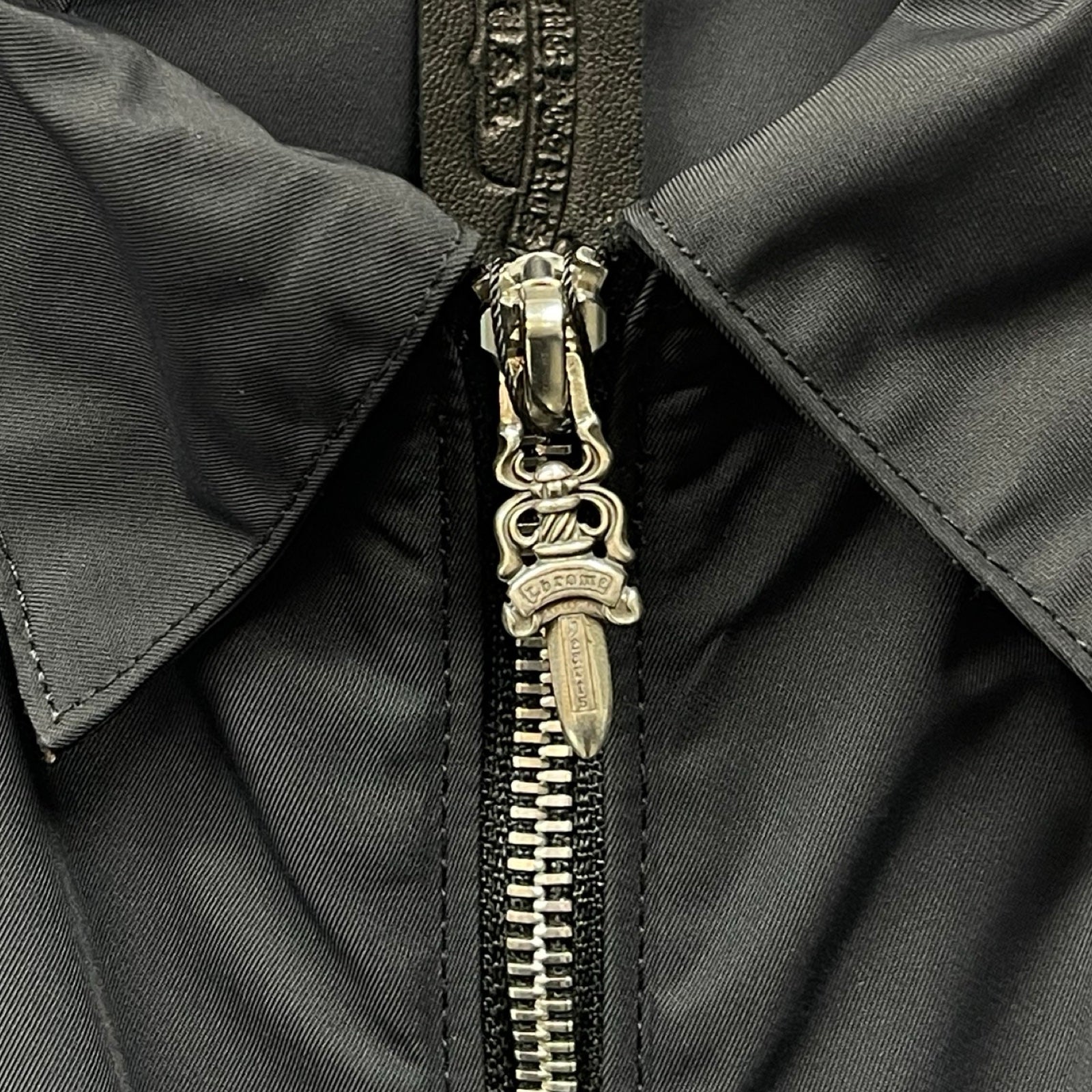 CHROME HEARTS Y NOT Nylon Leather Short Sleeve Jacket Size M