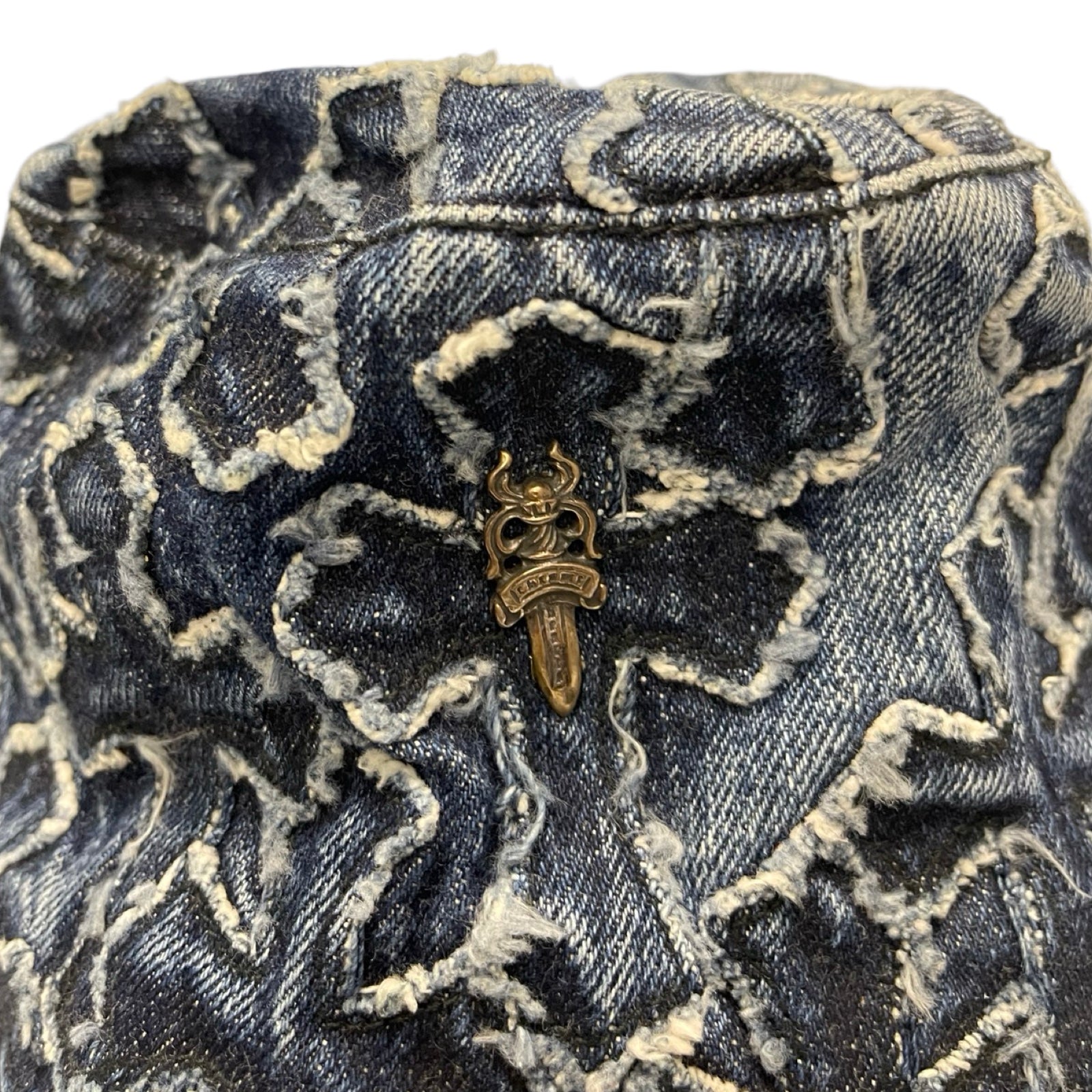CHROME HEARTS Dagger Cross Patch Denim Bucket Hat Size S（56cm）