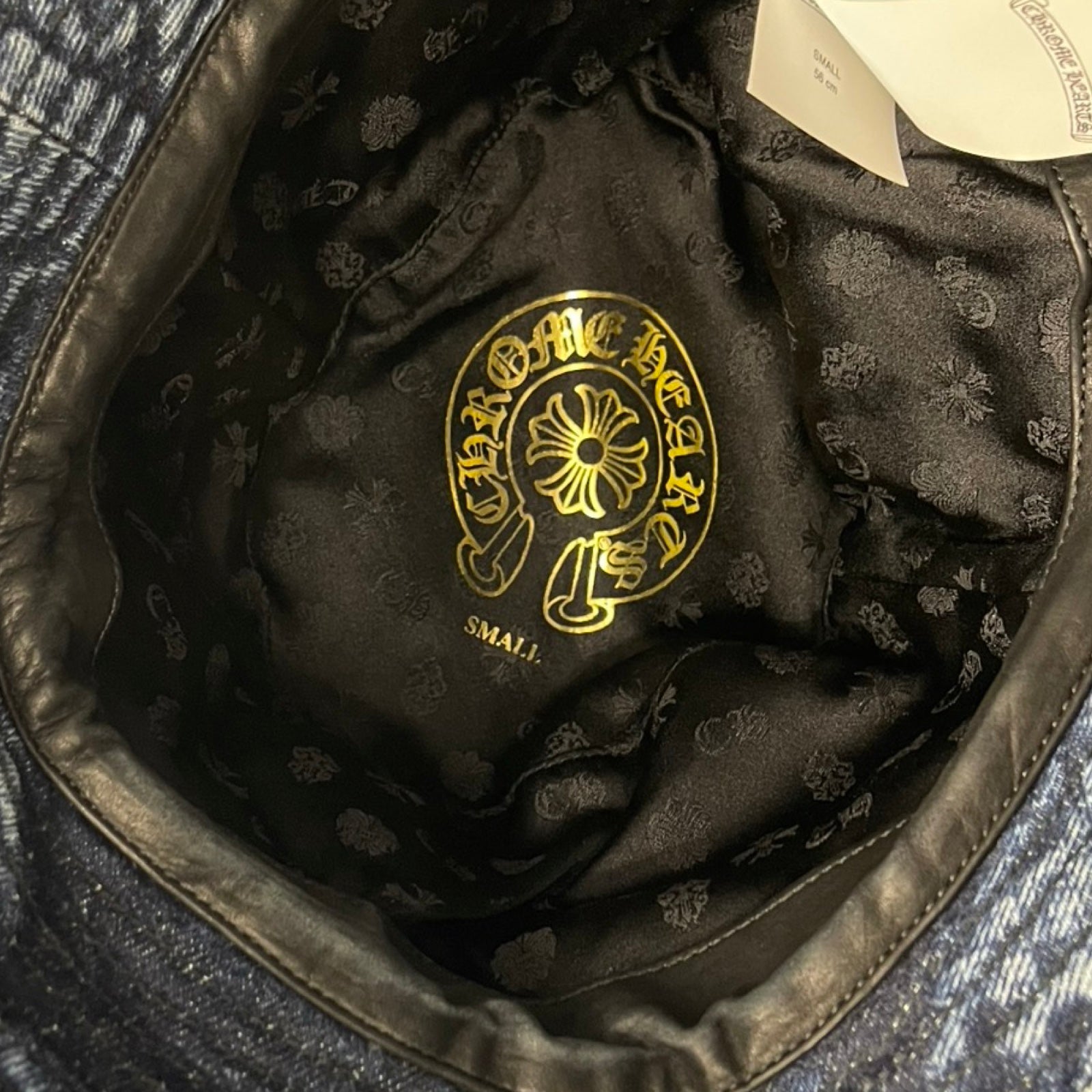 CHROME HEARTS Dagger Cross Patch Denim Bucket Hat Size S（56cm）