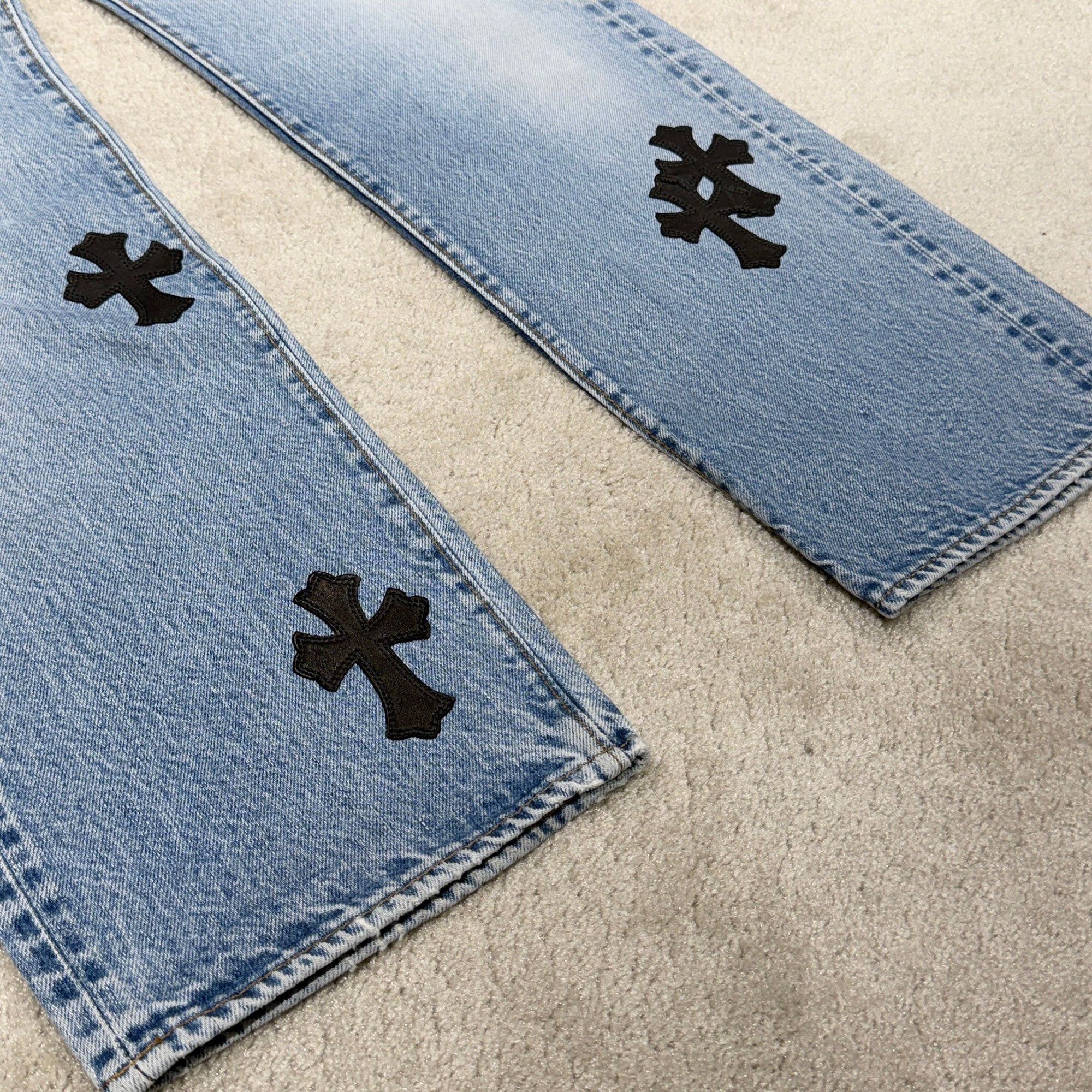 CHROME HEARTS × Levi's 501 VNTG Leather Cross Patch Denim Pants Size 31 クロムハーツ × リーバイス 501 ヴィンテージ レザークロスパッチ デニムパンツ サイズ31