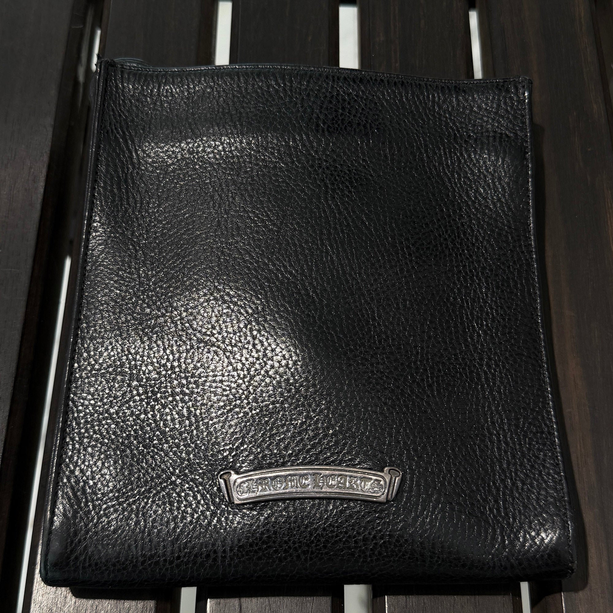 CHROME HEARTS CH Silver Cross Square Pocket Leather Shoulder Bag クロムハーツ CH シルバークロス スクエアポケット レザーショルダーバッグ