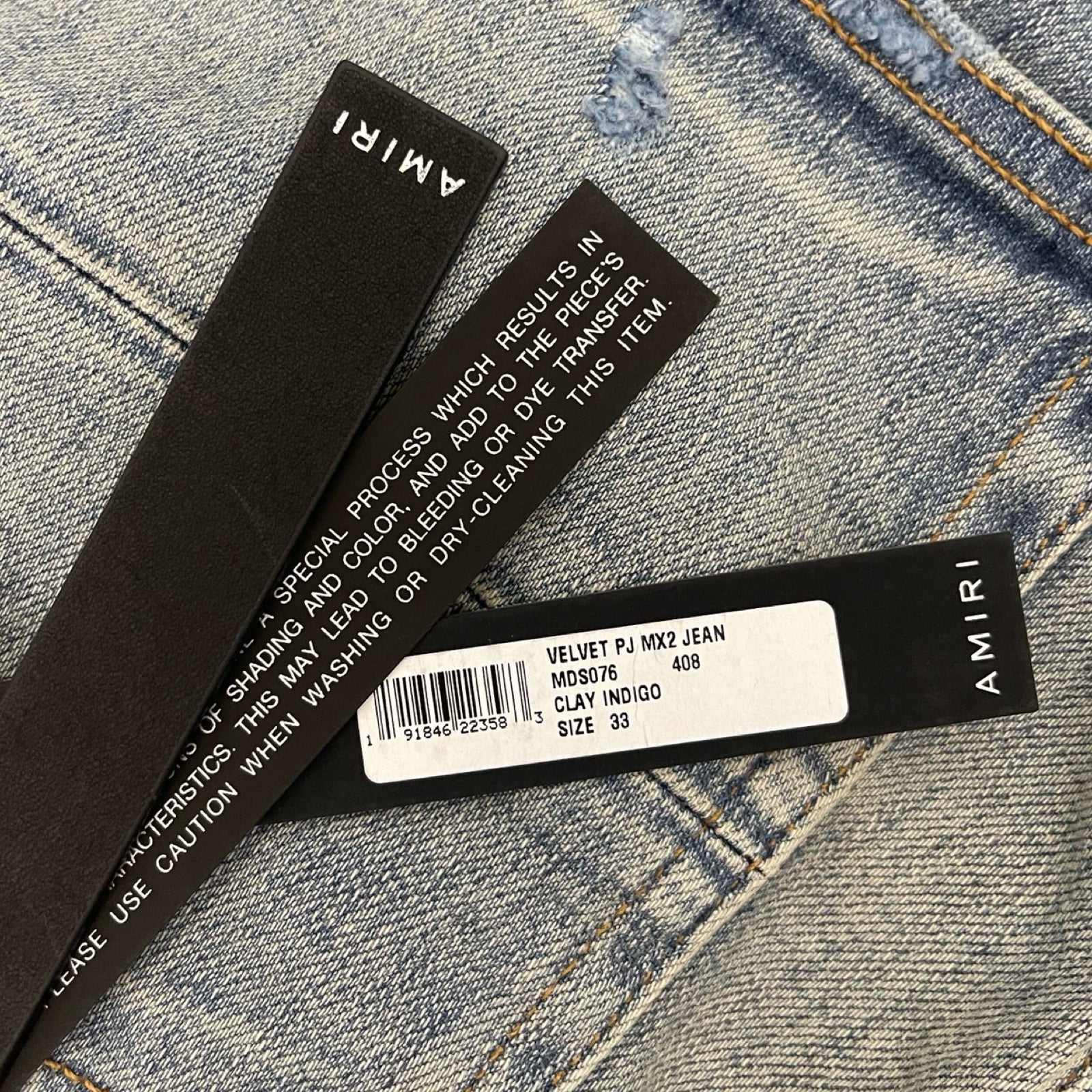 AMIRI 2021AW Velvet PJ MX2 Jean Clay Indigo MDS076 408 Size 33